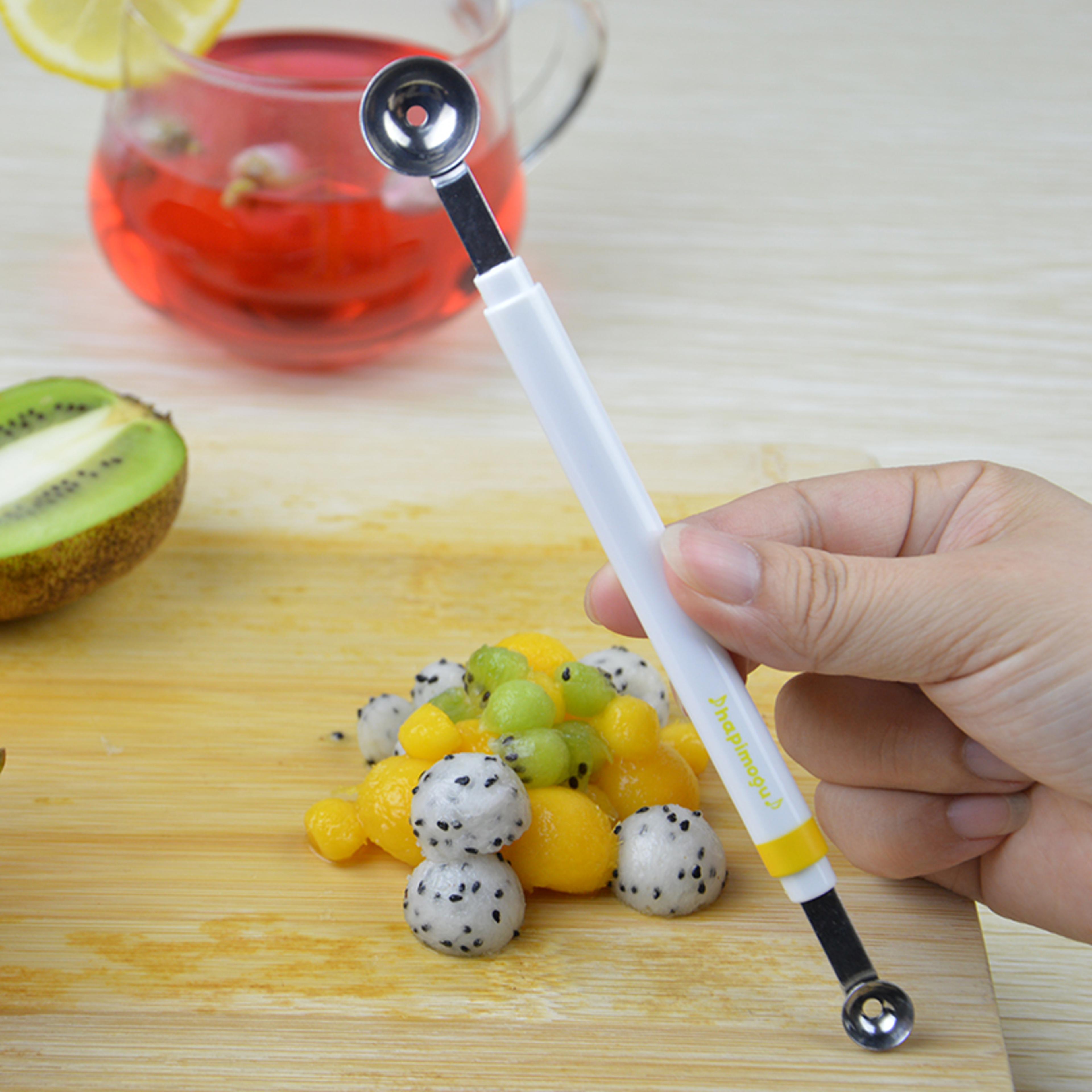double ended melon baller scoop stainless steel fruit scoop and ice cream baller