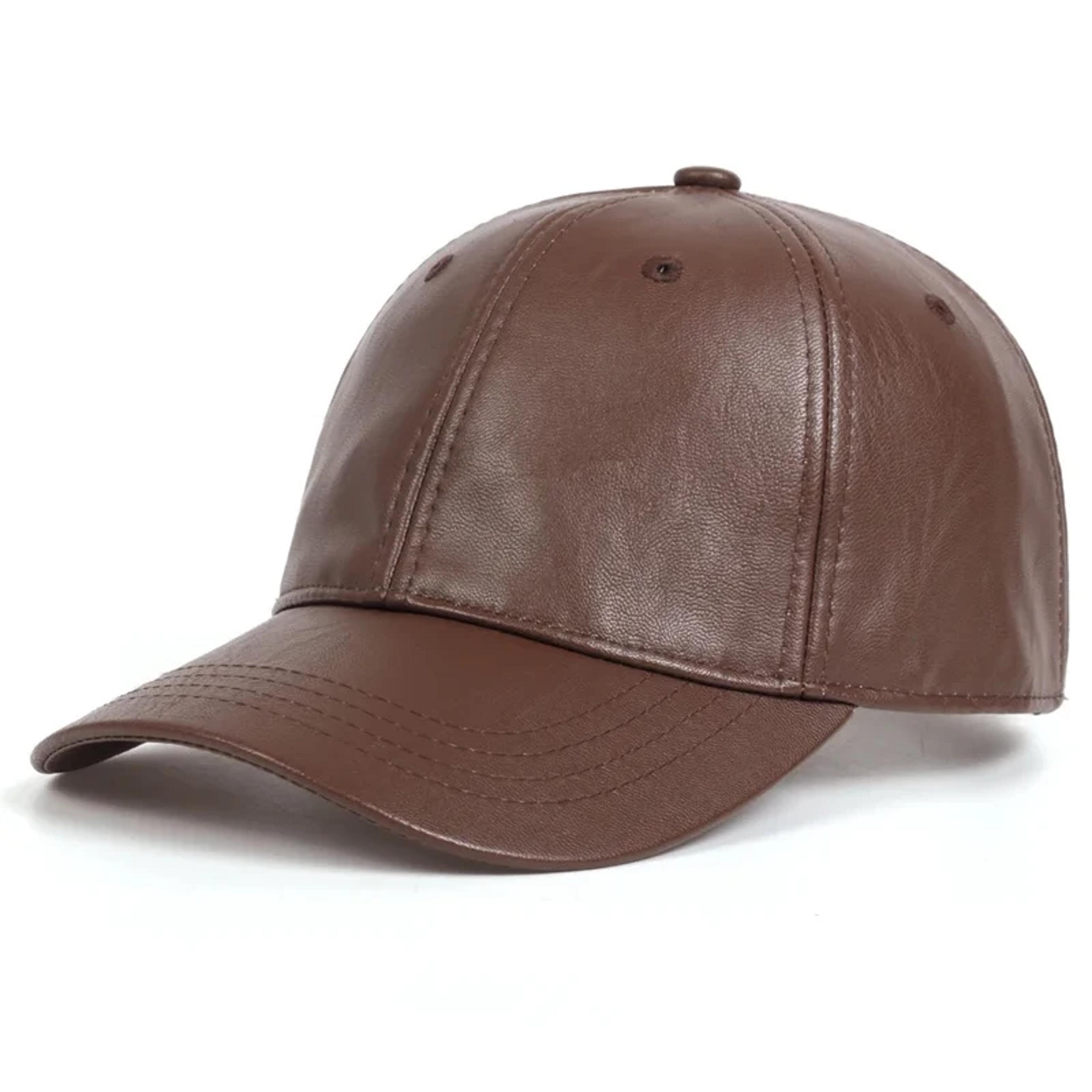 urban edge leather baseball cap adjustable unisex casual sun hat