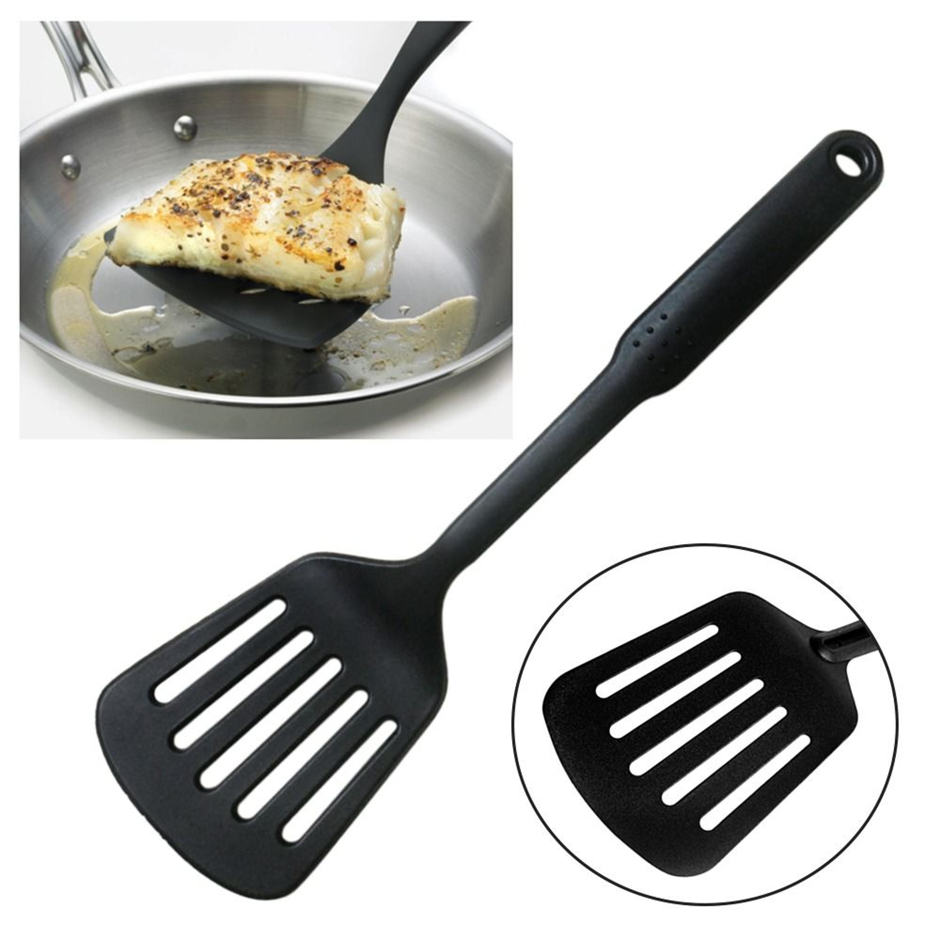 heat resistant nylon slotted spoon non stick cooking and serving tool