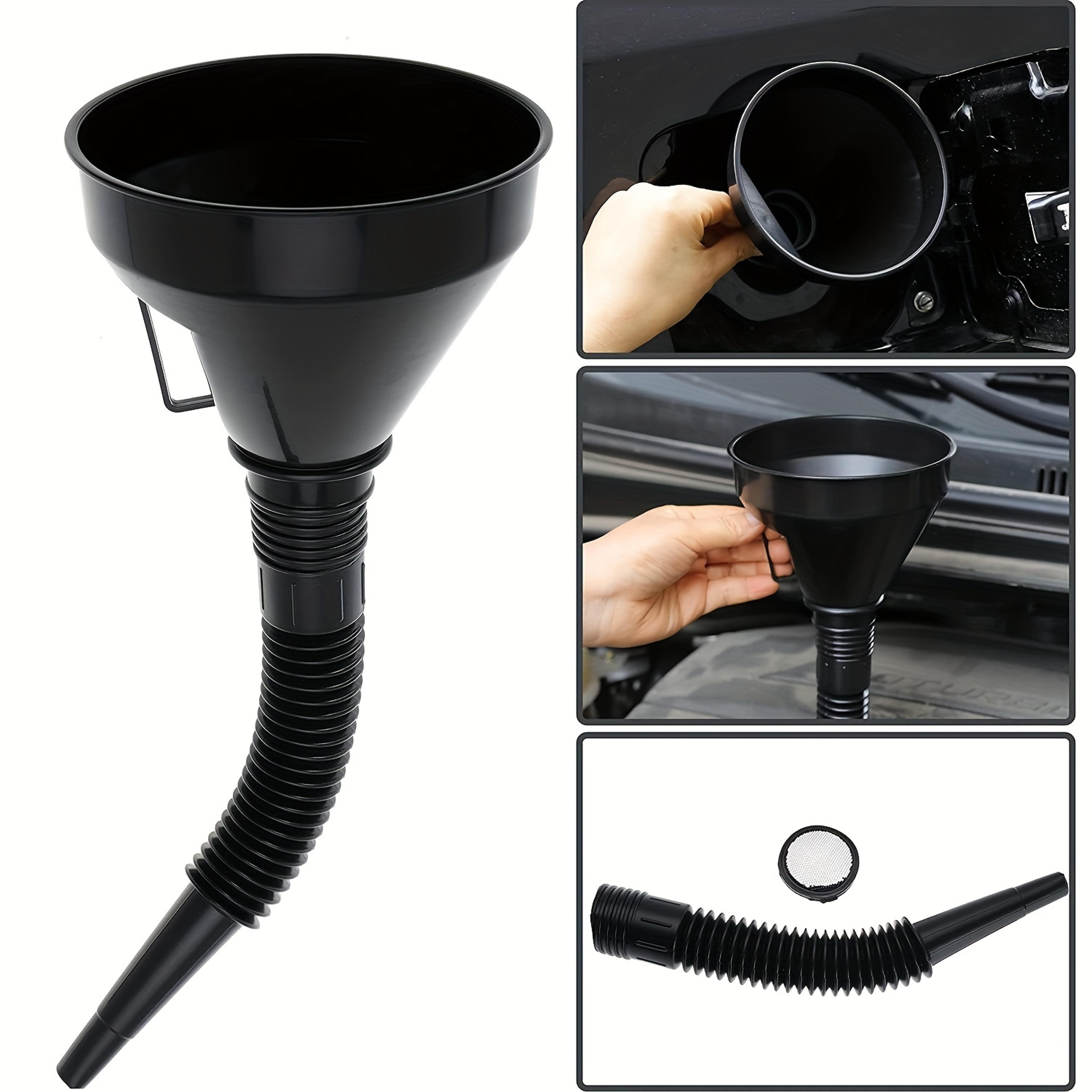 flexible automotive fuel funnel spill proof wide mouth oil change tool