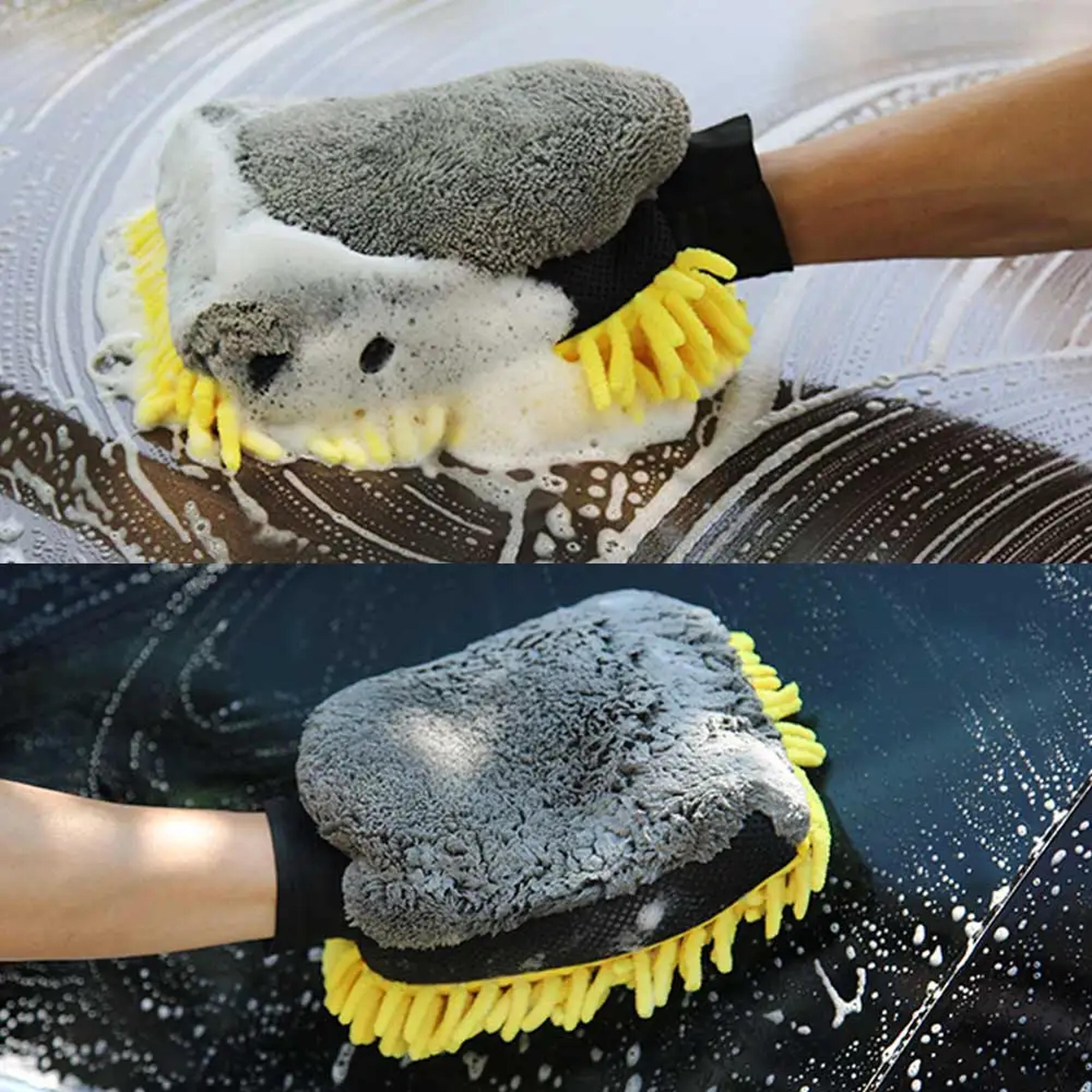 soft coral car wash mitt scratch free chenille cleaning glove