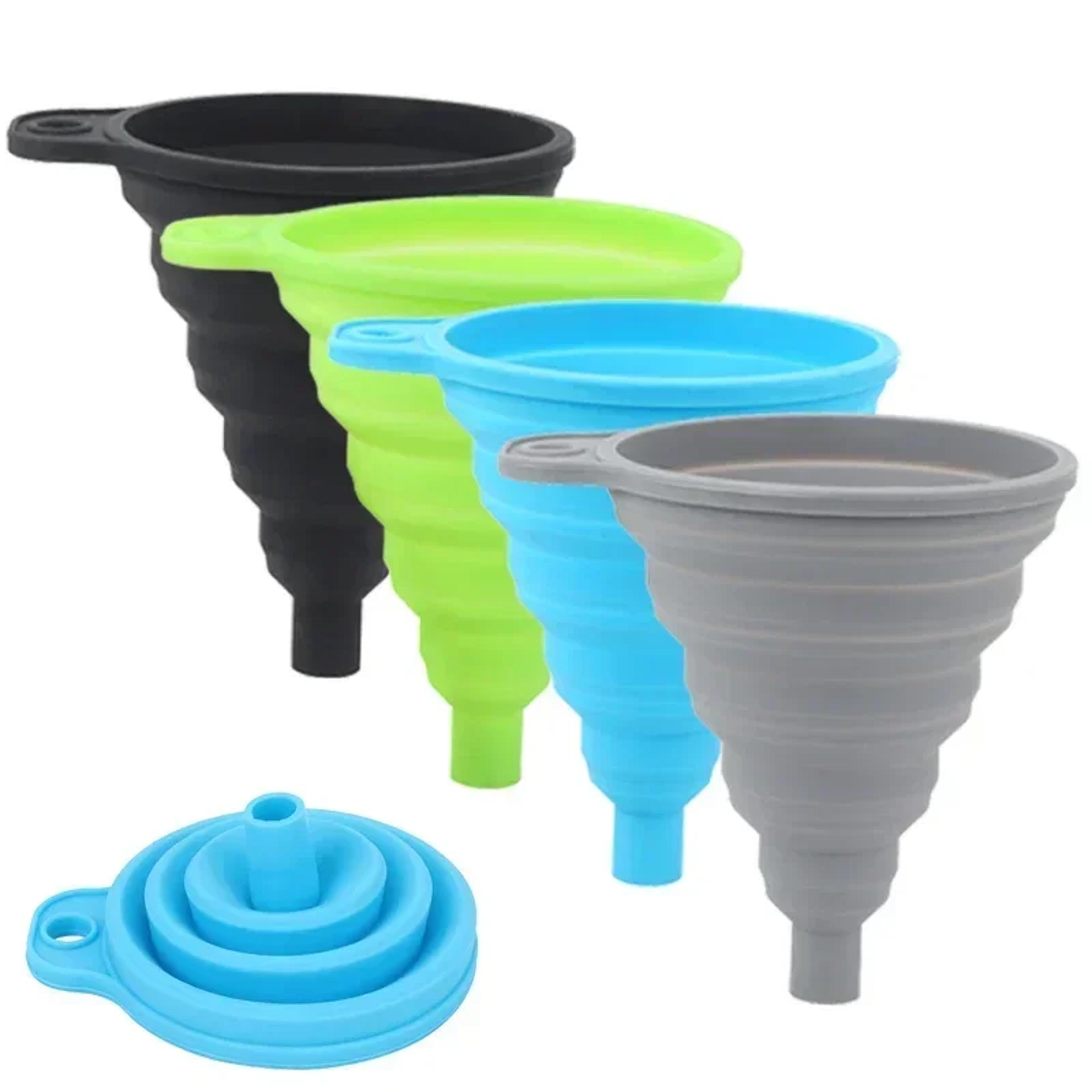foldable silicone car funnel for engine oil washer fluid and fuel