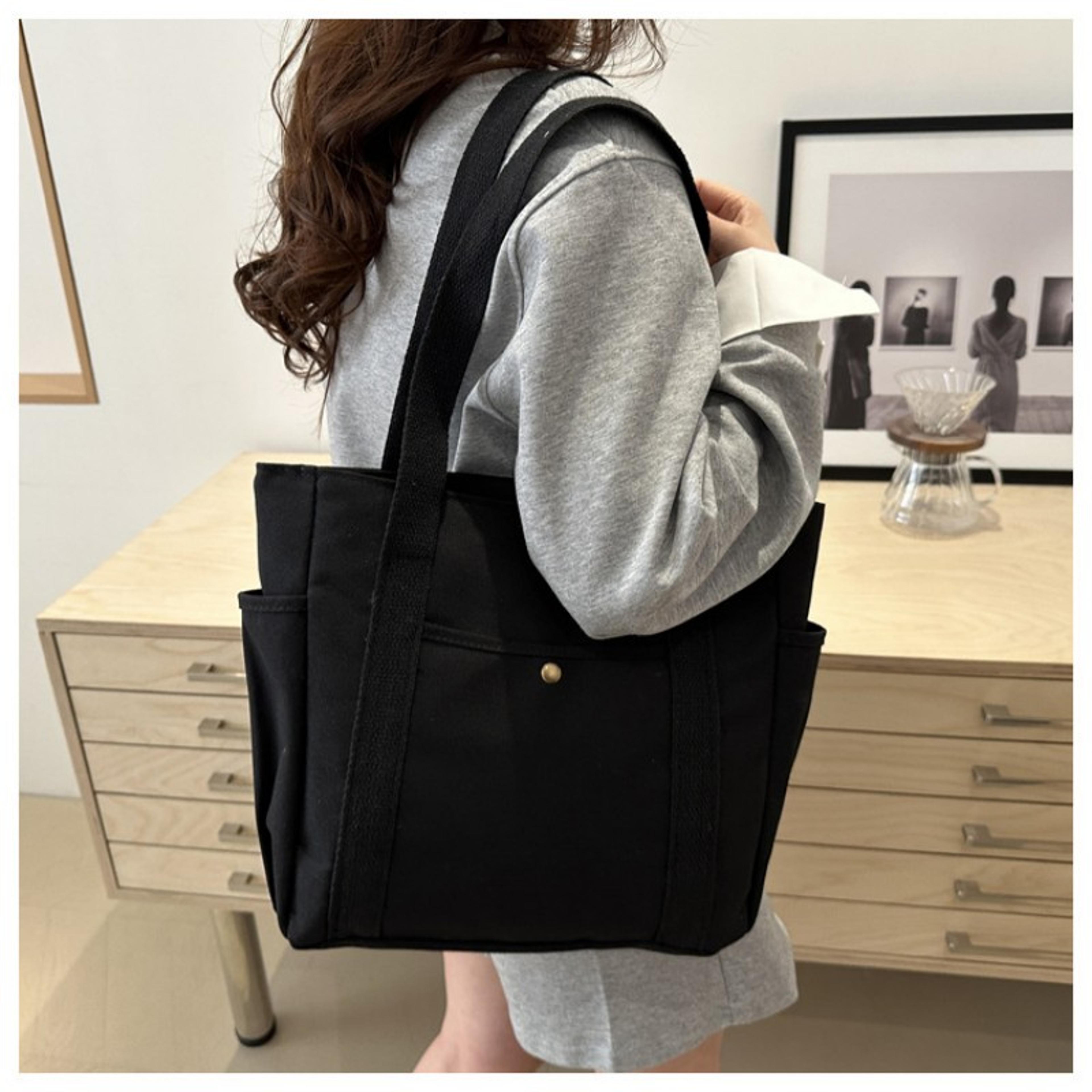 everyday large capacity canvas tote bag for work college and shopping