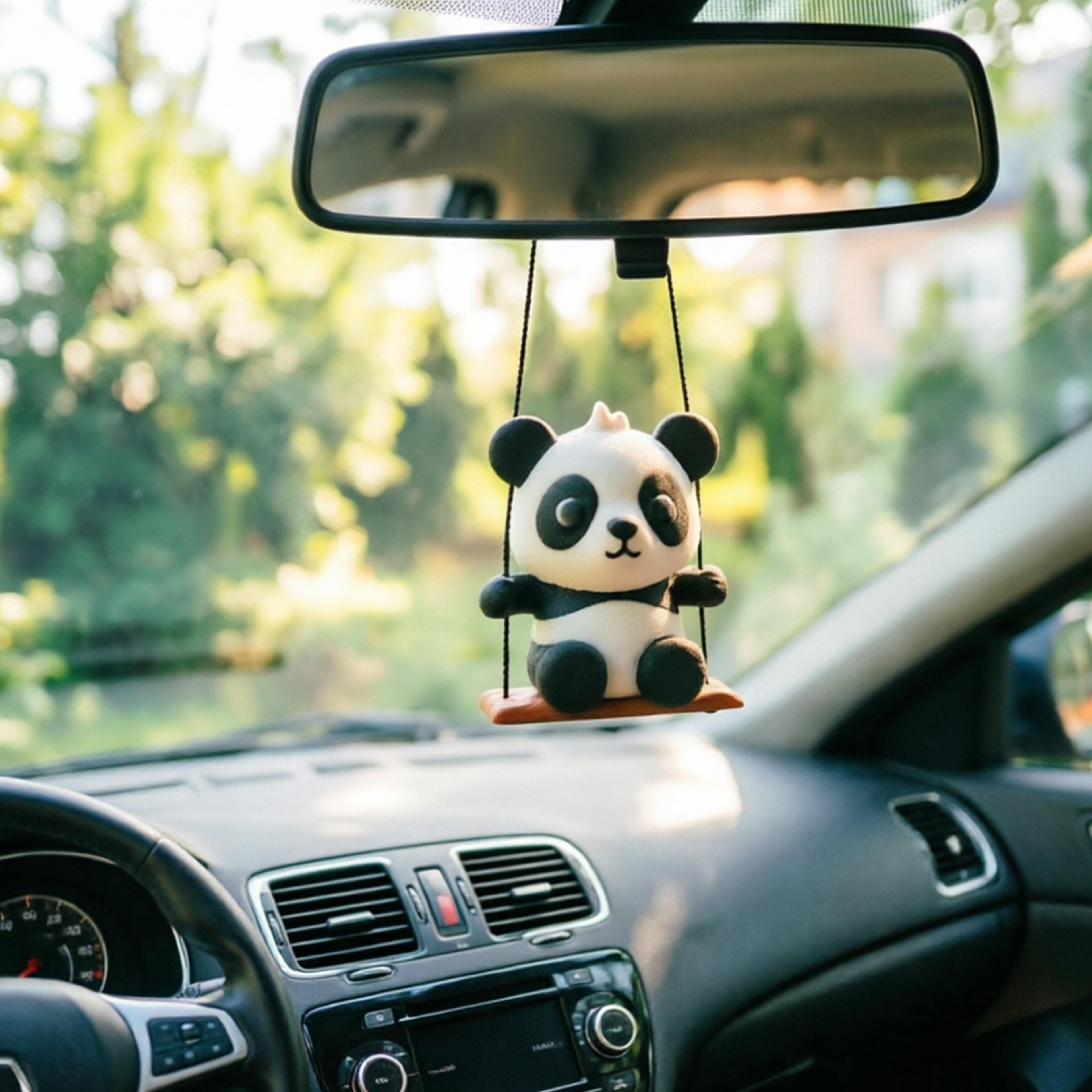 cute panda car pendant rearview mirror hanging ornament
