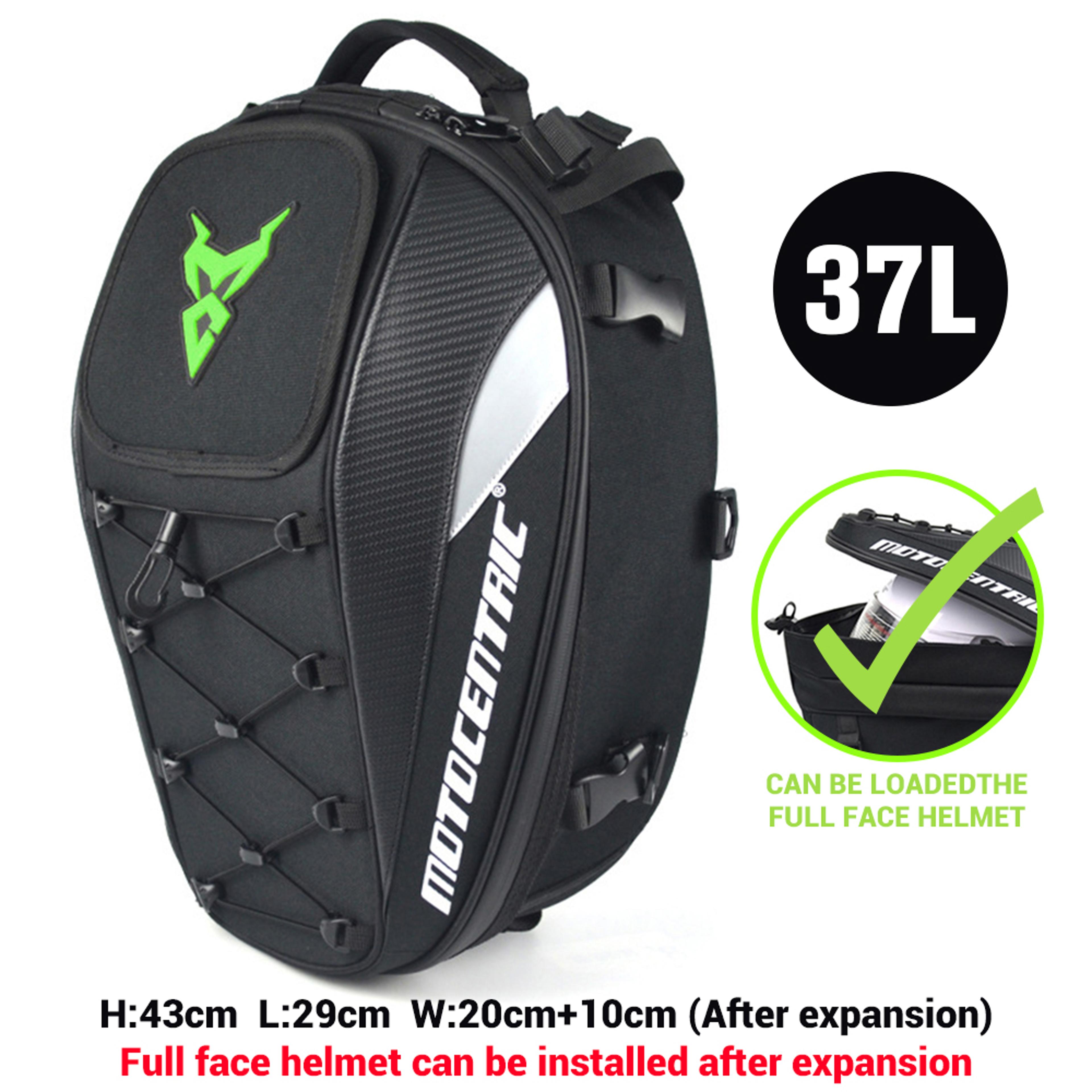 waterproof motorcycle tail bag expandable rear seat helmet bag backpack