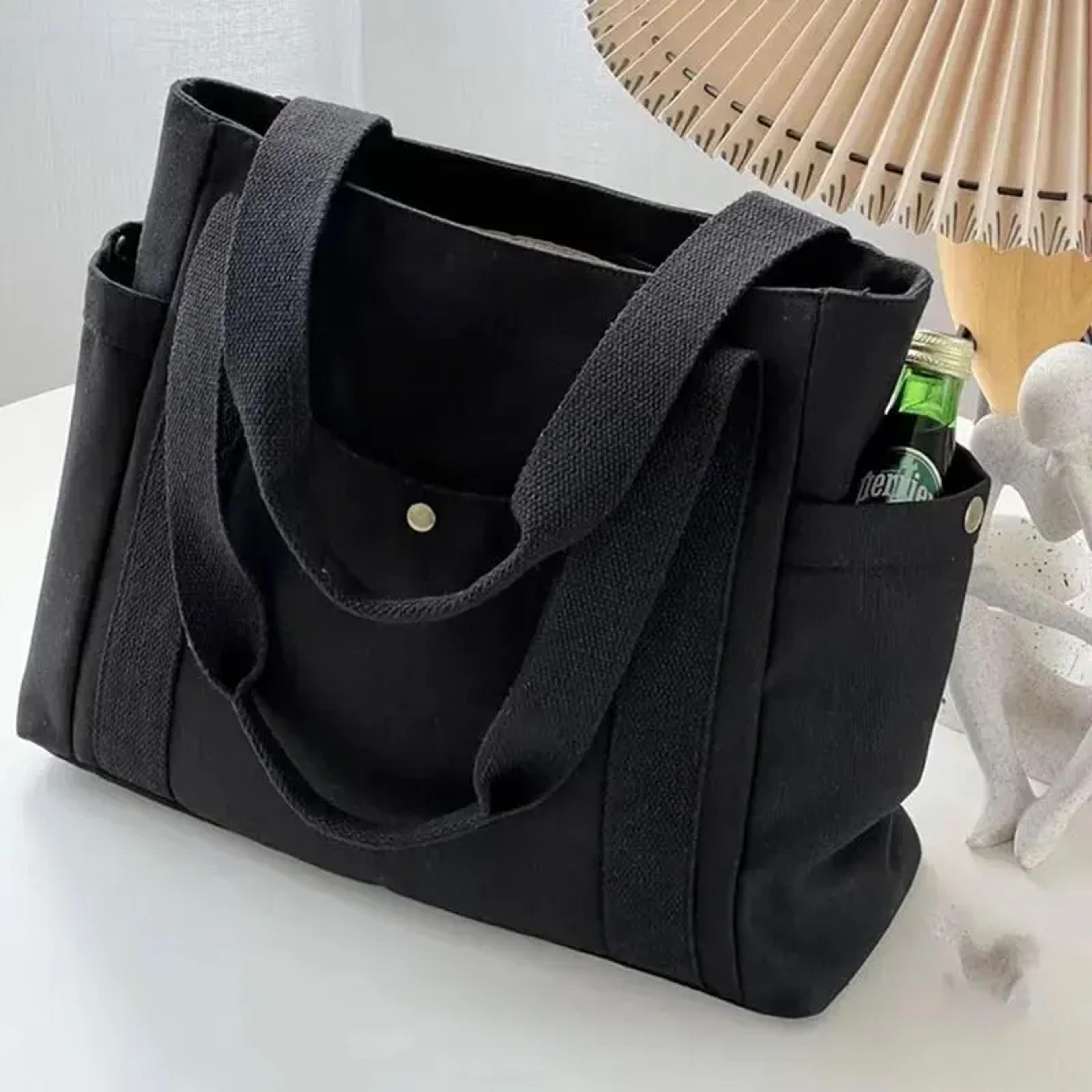 large capacity canvas tote bag for work college and everyday commuting