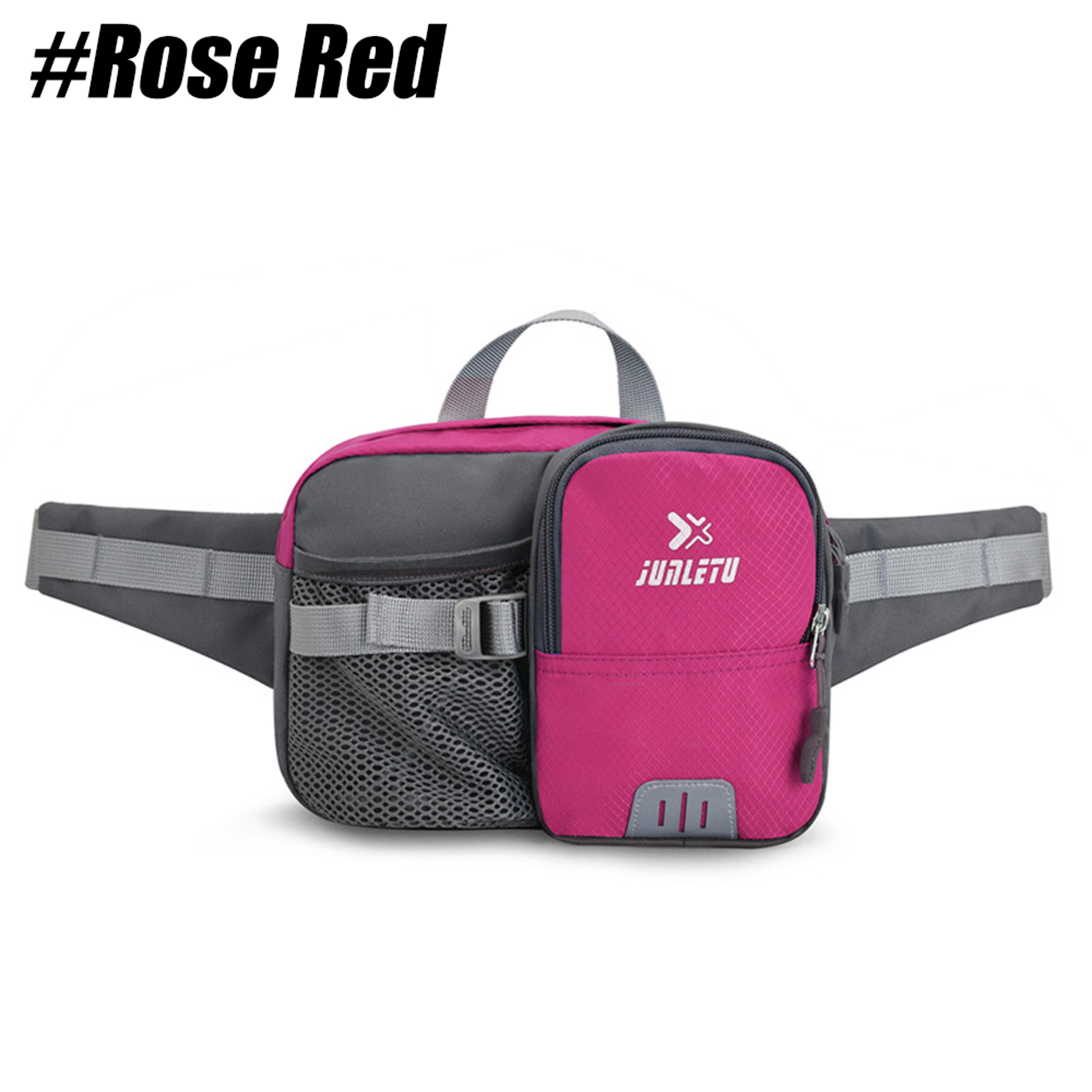 outdoor hydration fanny pack with water bottle holder and multi pocket storage