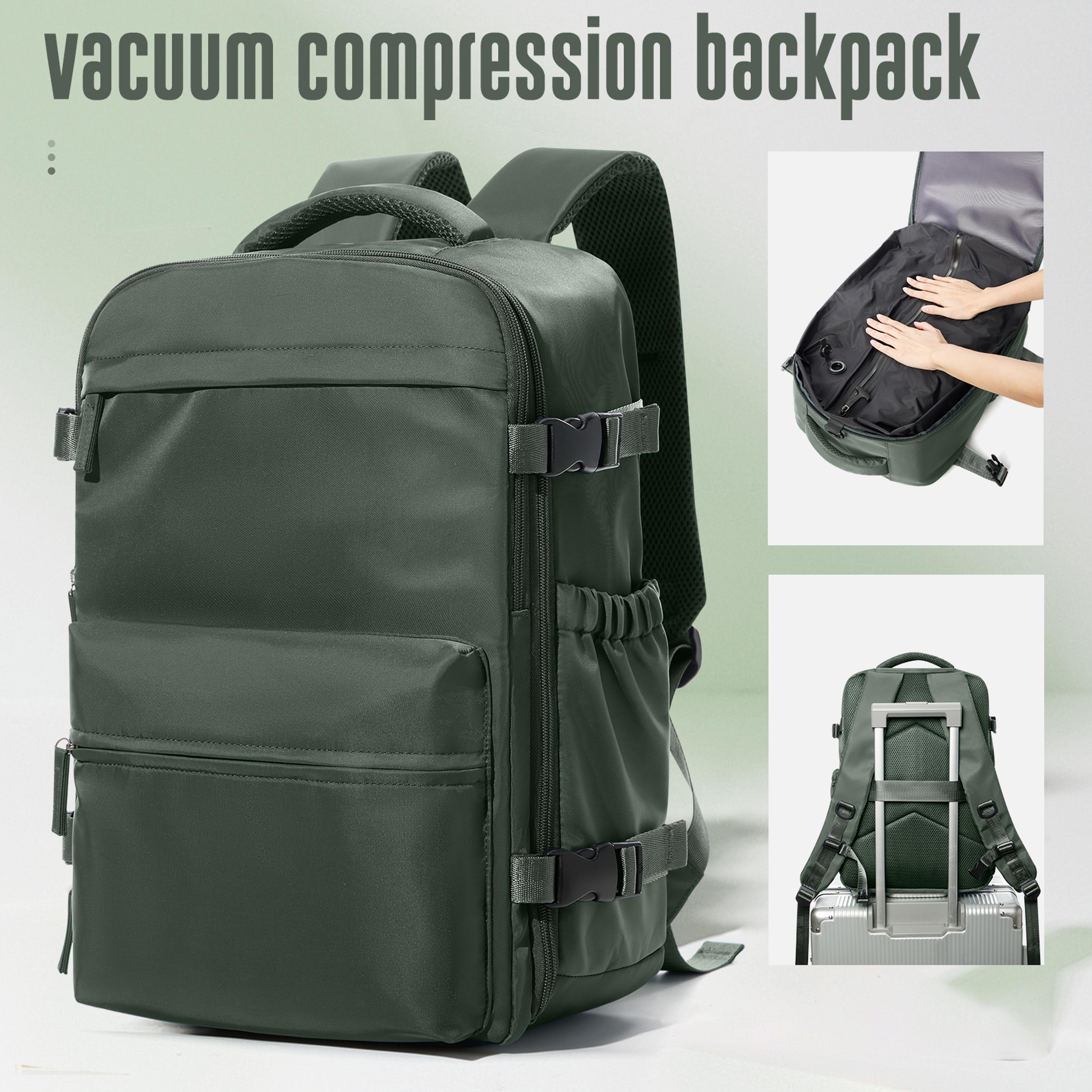 vacuum compression travel backpack expandable large capacity laptop bag