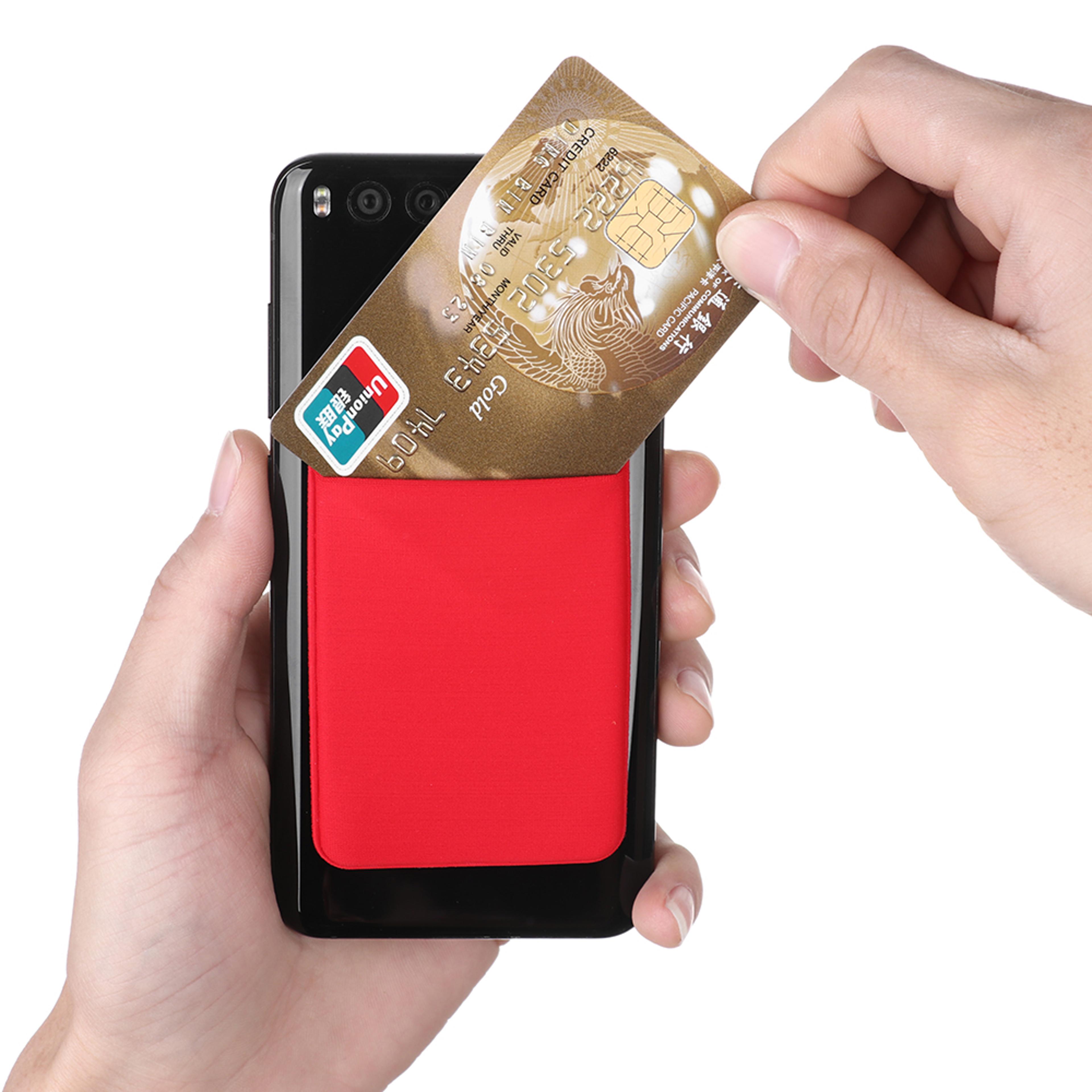 elastic phone card holder self adhesive stick on wallet pocket