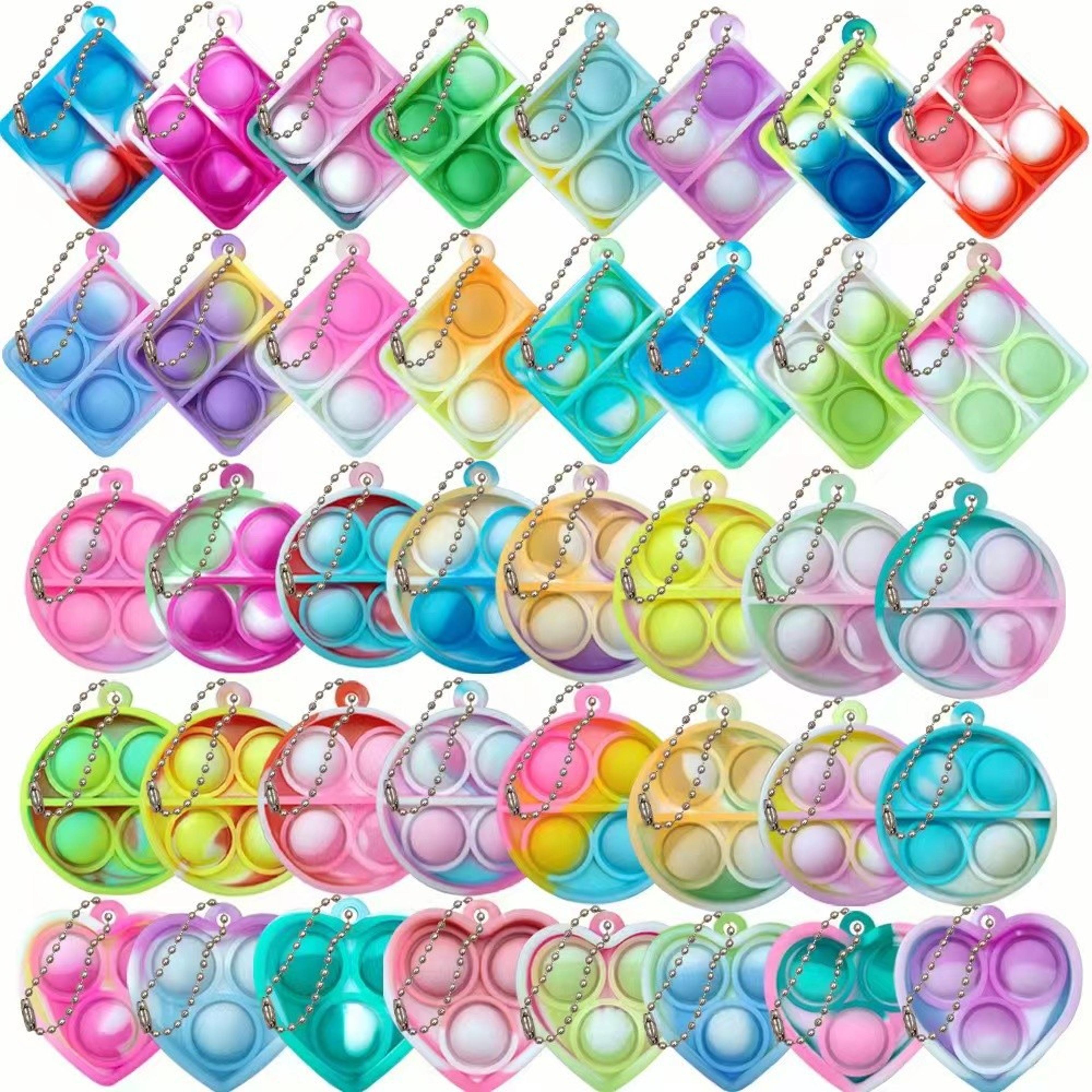 mini pop keychain sensory fidget toys bulk for kids, classroom prizes & party favors