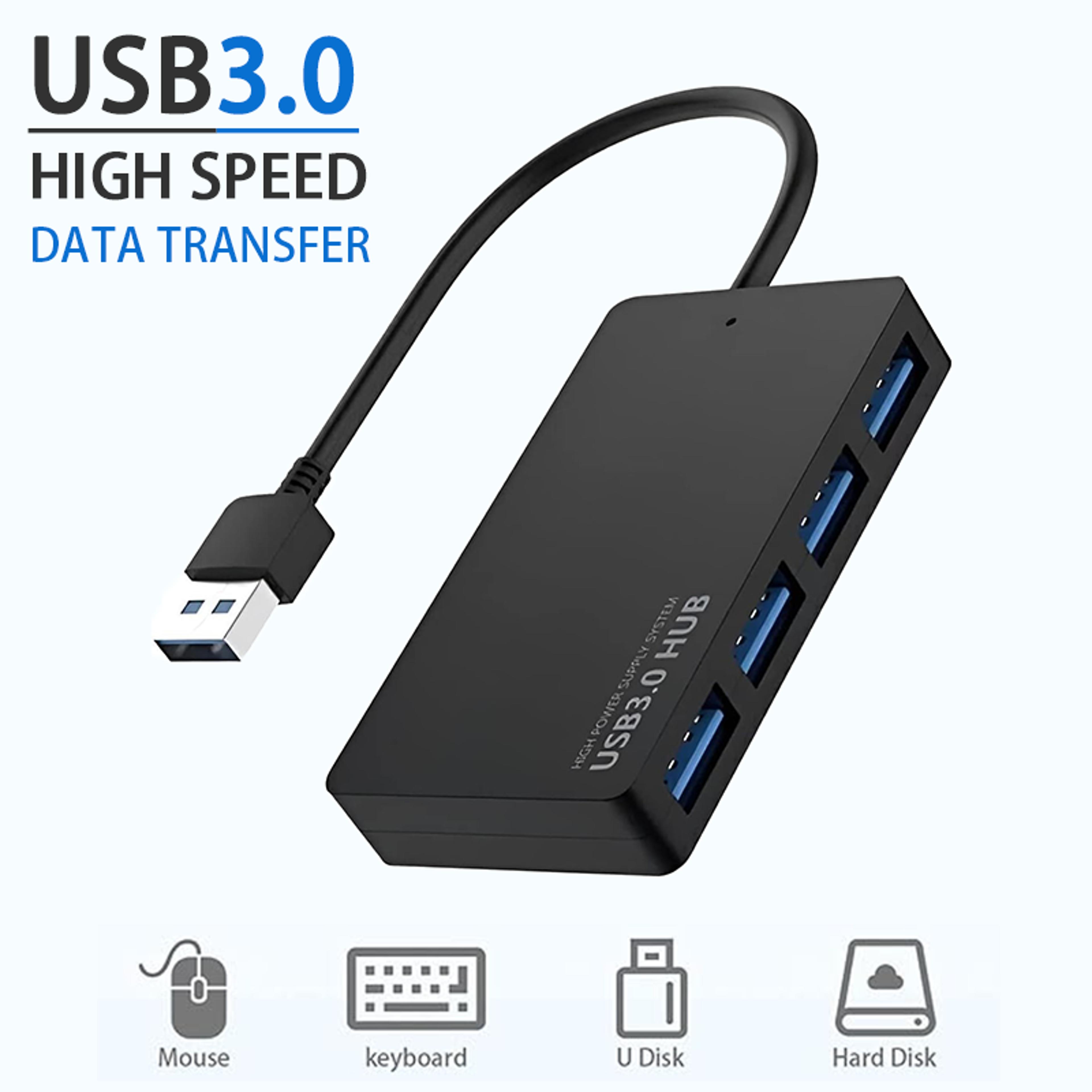 four port usb hub ultra slim usb a expansion adapter