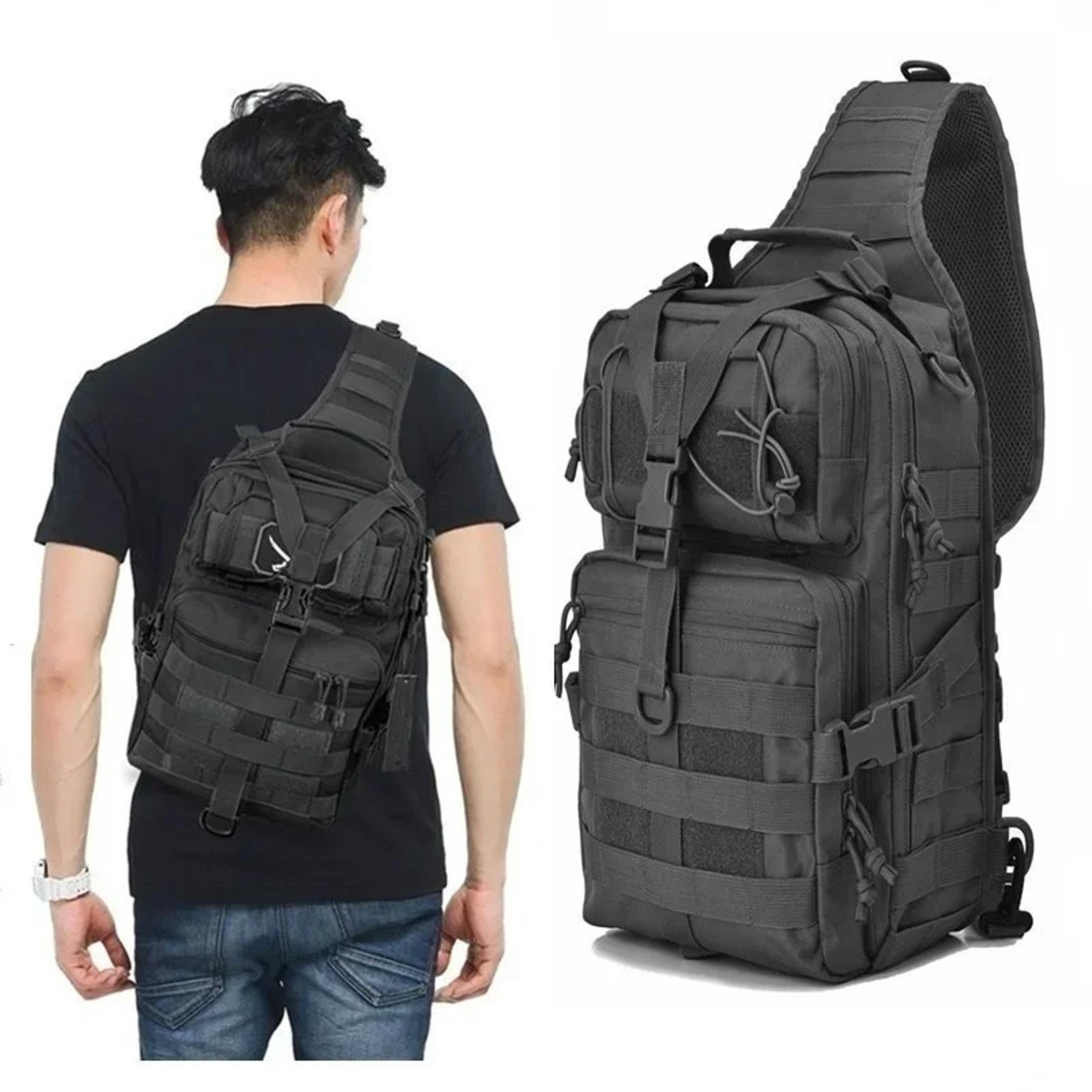 waterproof nylon tactical sling backpack with adjustable shoulder strap