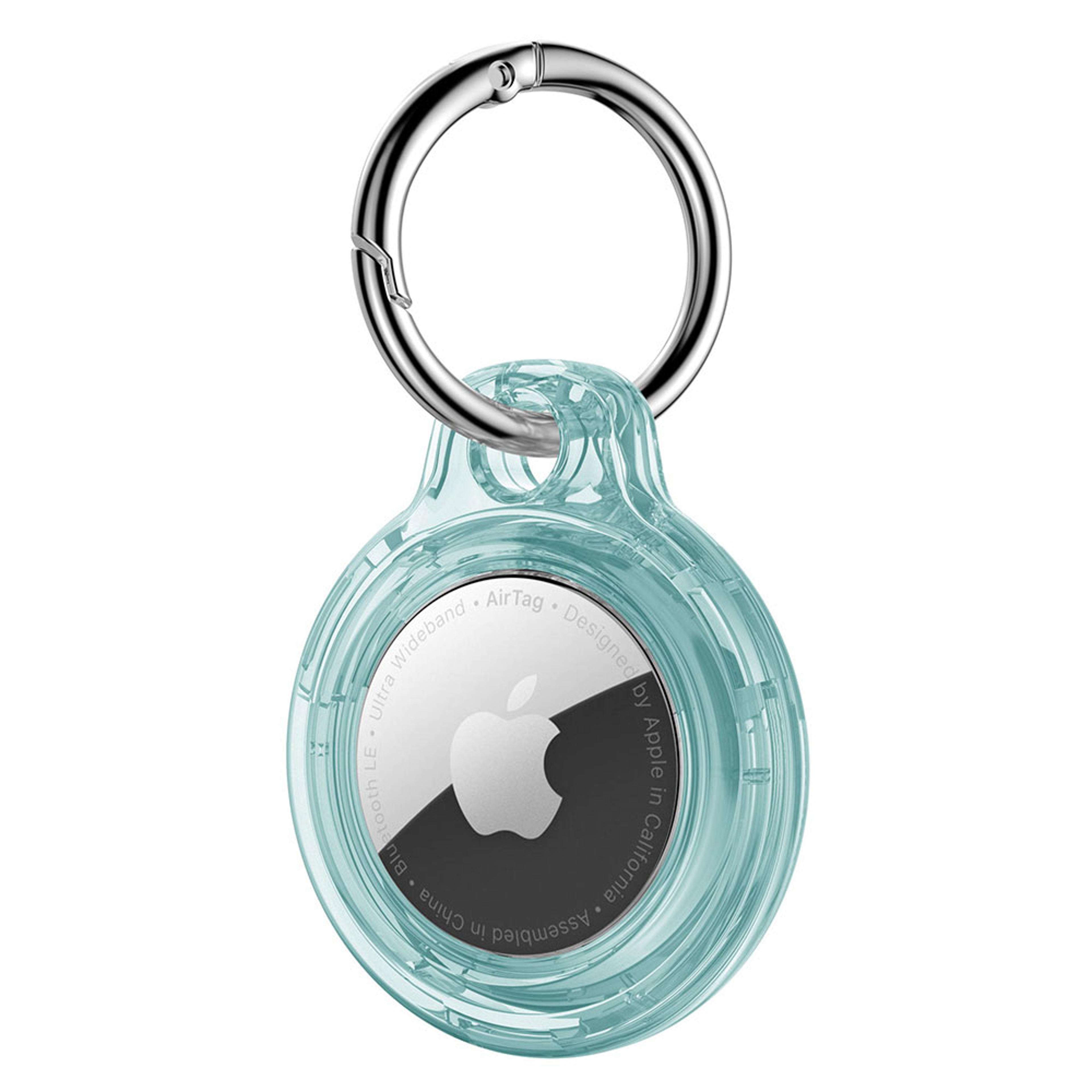 transparent hard shell airtag case with keychain holder