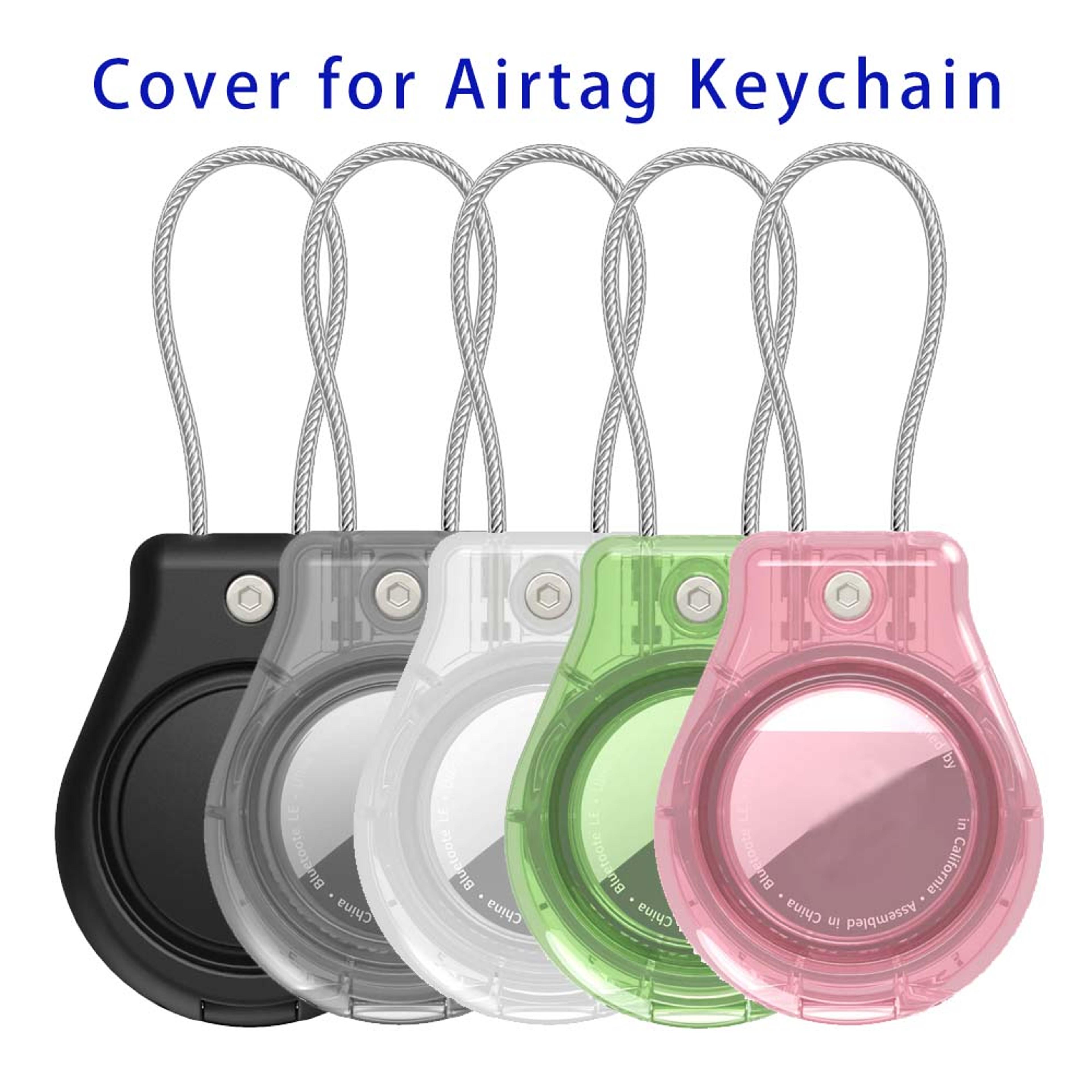 waterproof airtag case with wire cable keychain holder for luggage and backpacks