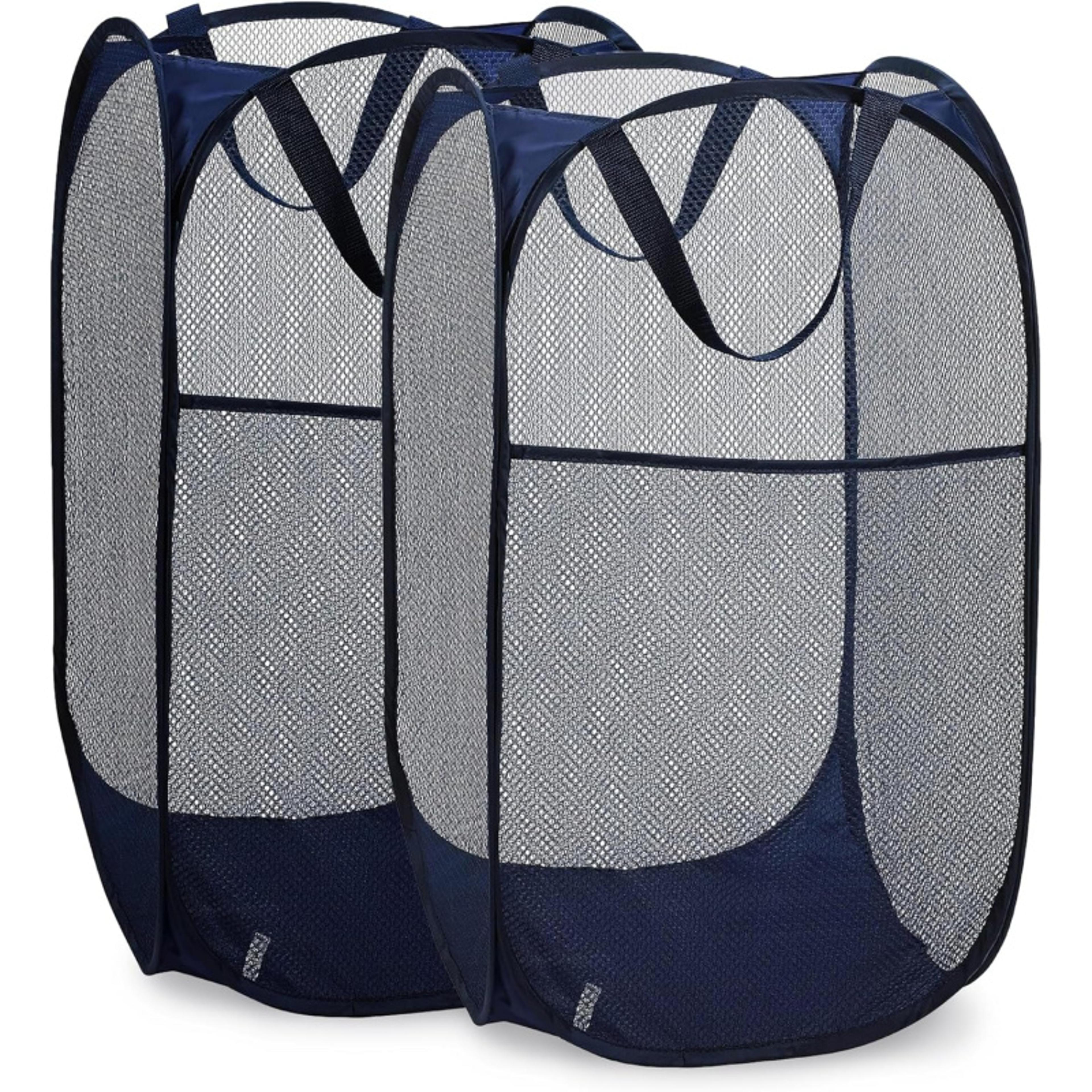 foldable mesh pop up laundry basket with durable handle