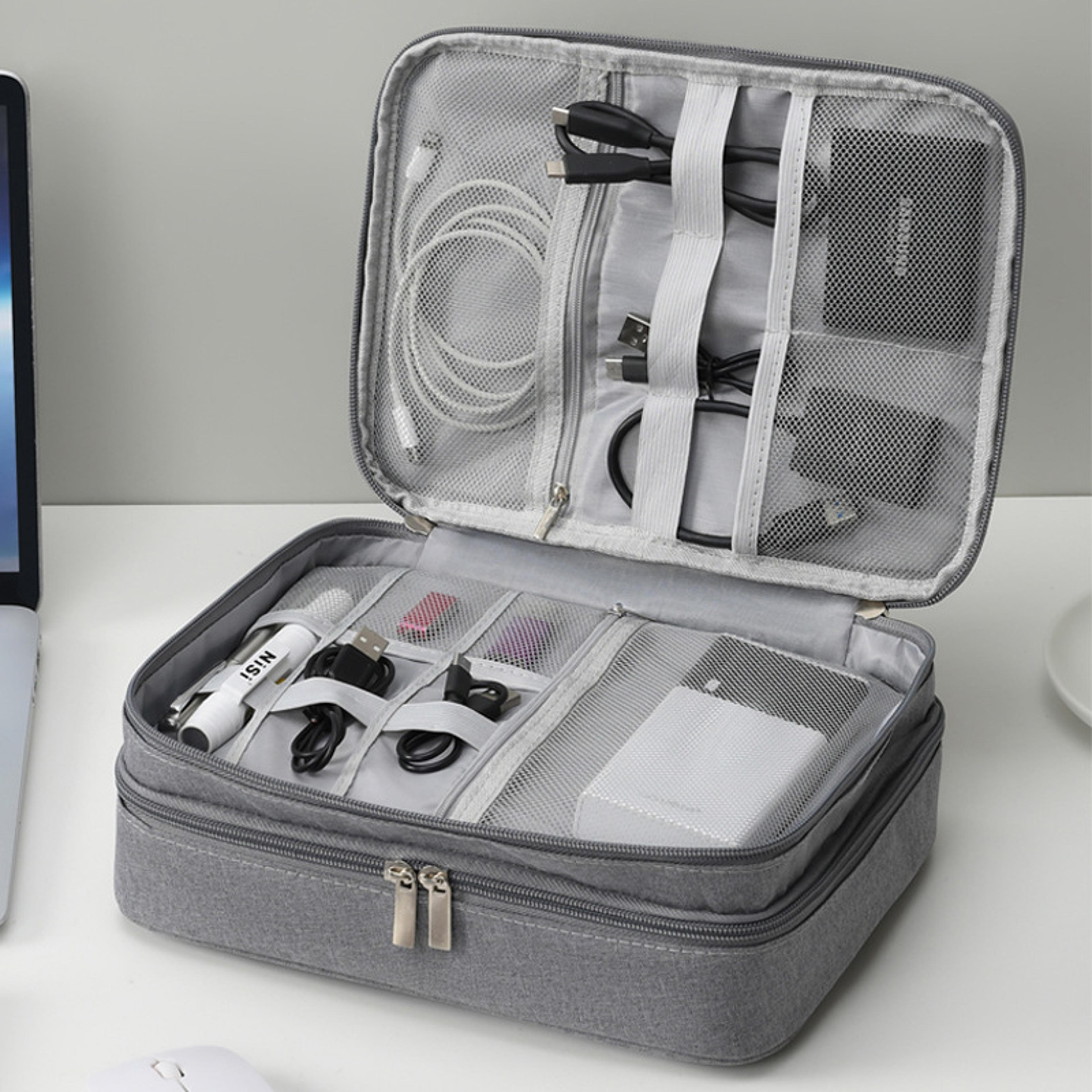 three layer digital electronics organizer waterproof travel storage case