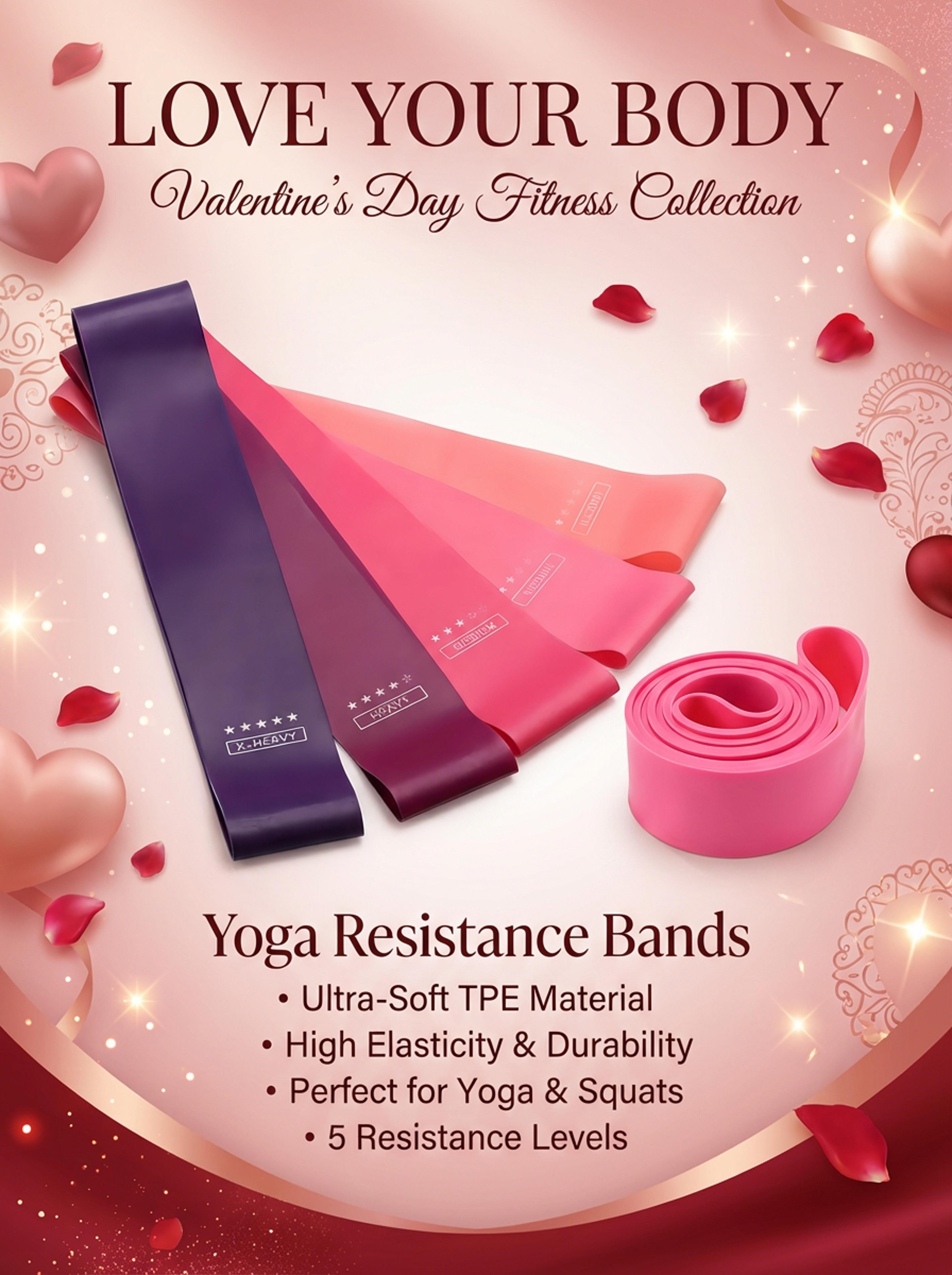 tpe resistance bands set with resistance levels for glute workouts and yoga