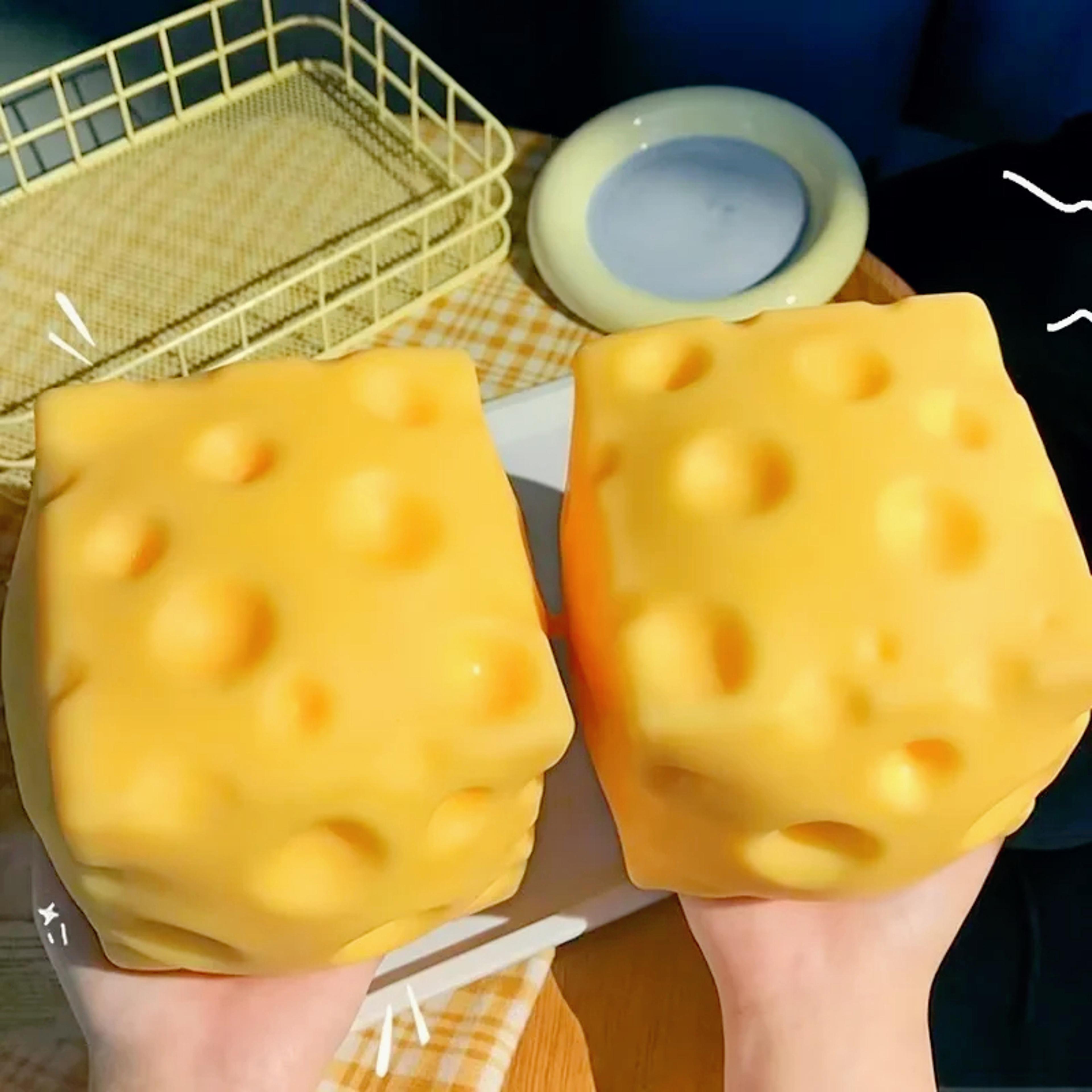 giant cheese squeeze toy slow rebound latex fidget toy for adults