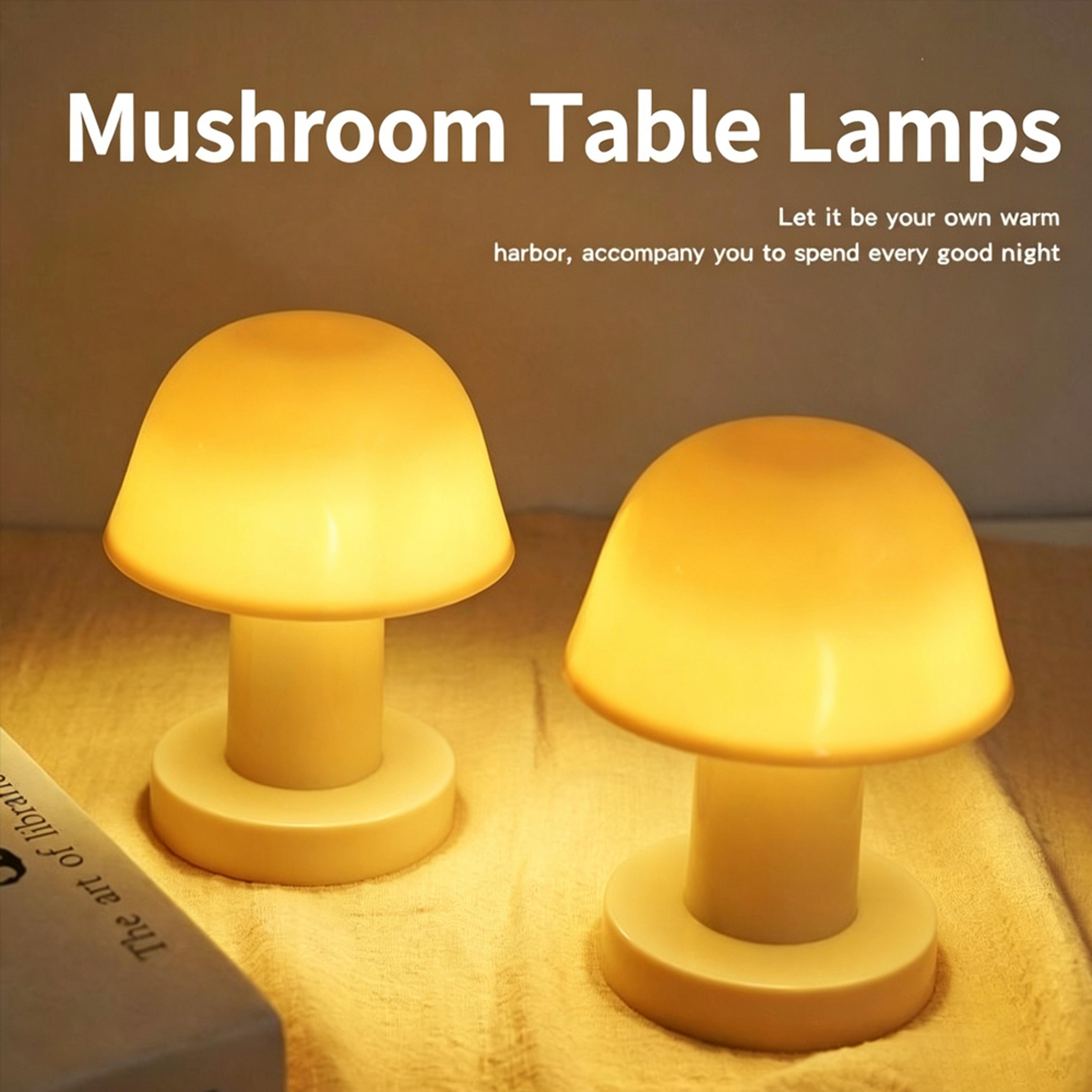 mini usb rechargeable mushroom led night light for bedroom and desktop decor