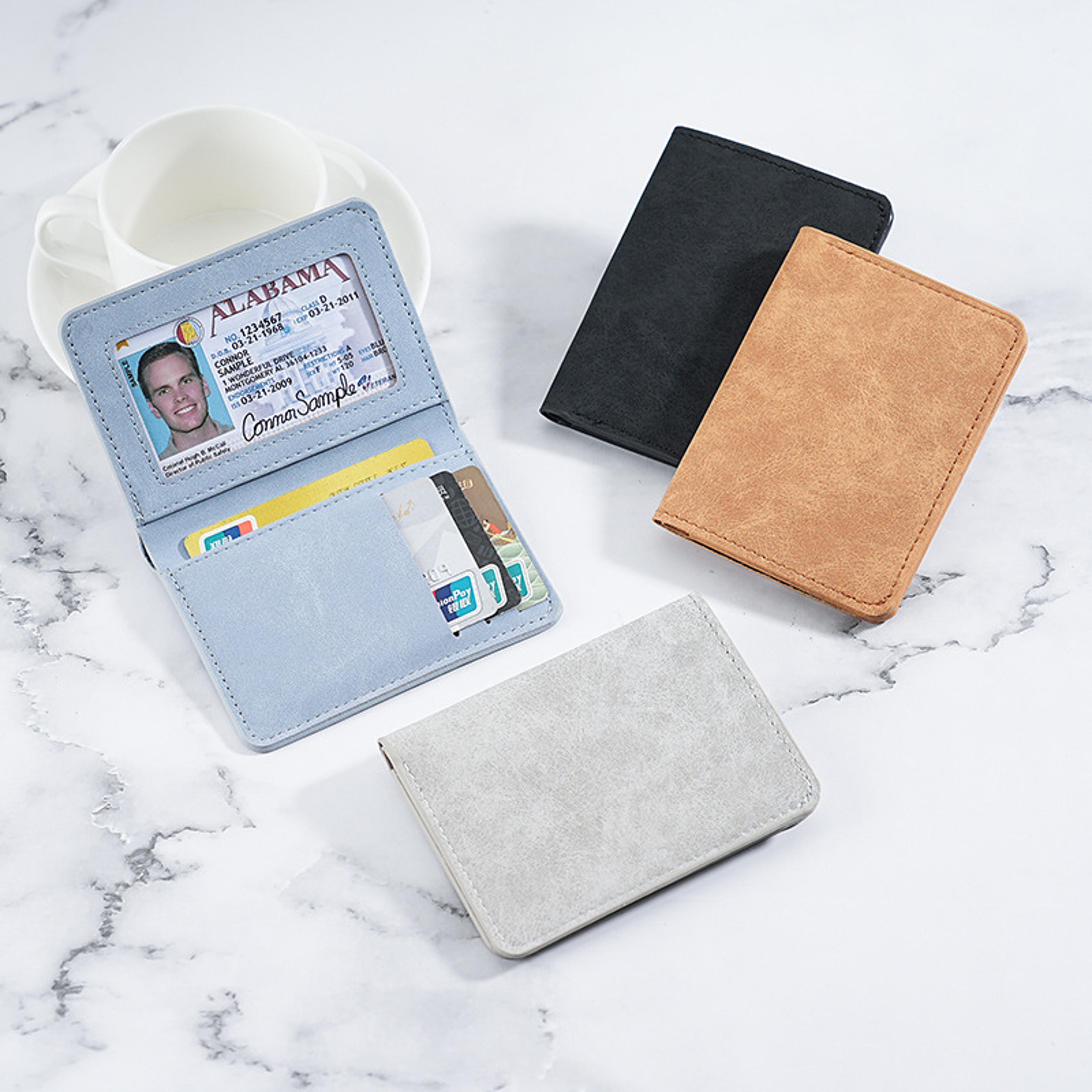 ultra thin pu card wallet with multi card holder and drivers license slot
