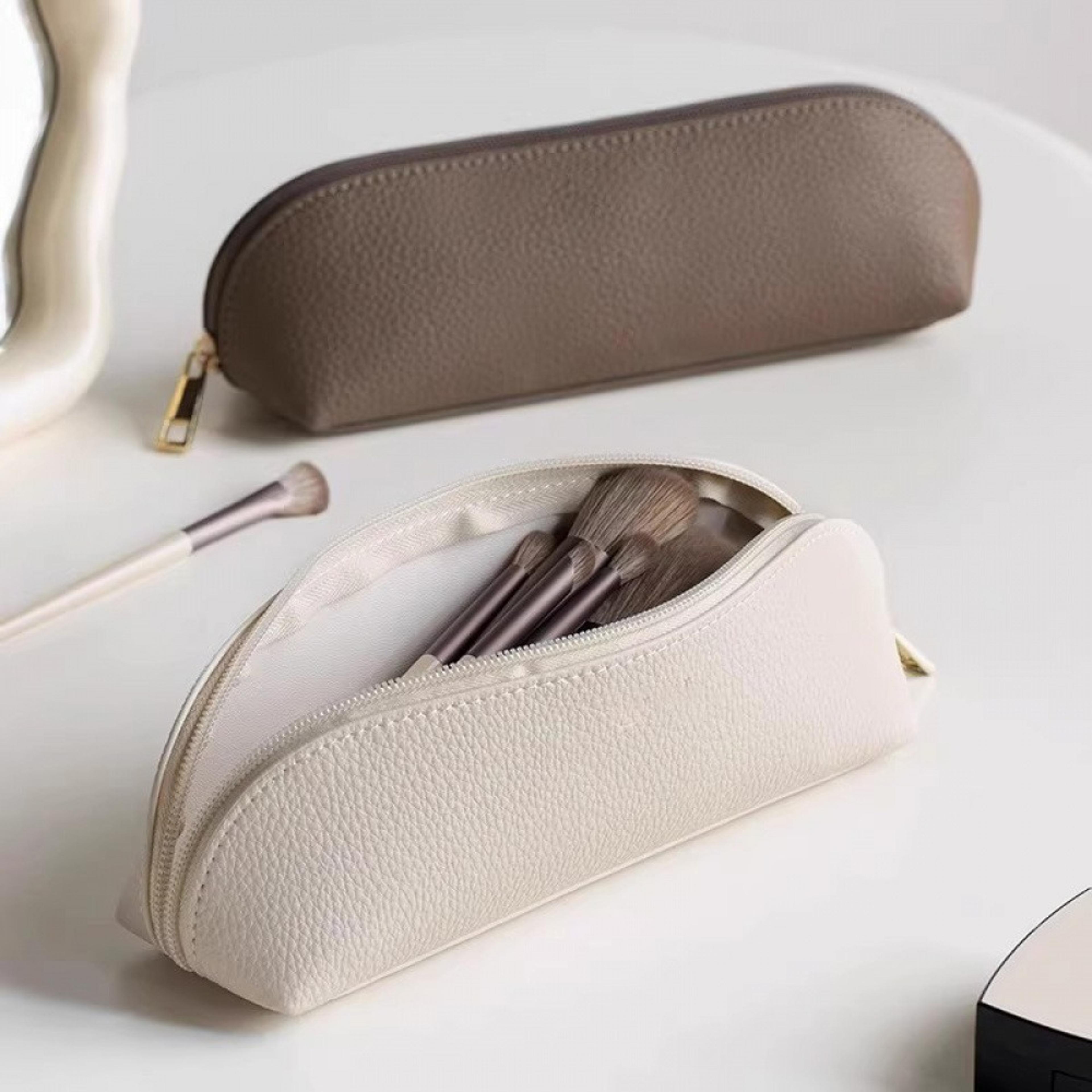 pu leather makeup brush case and pencil pouch