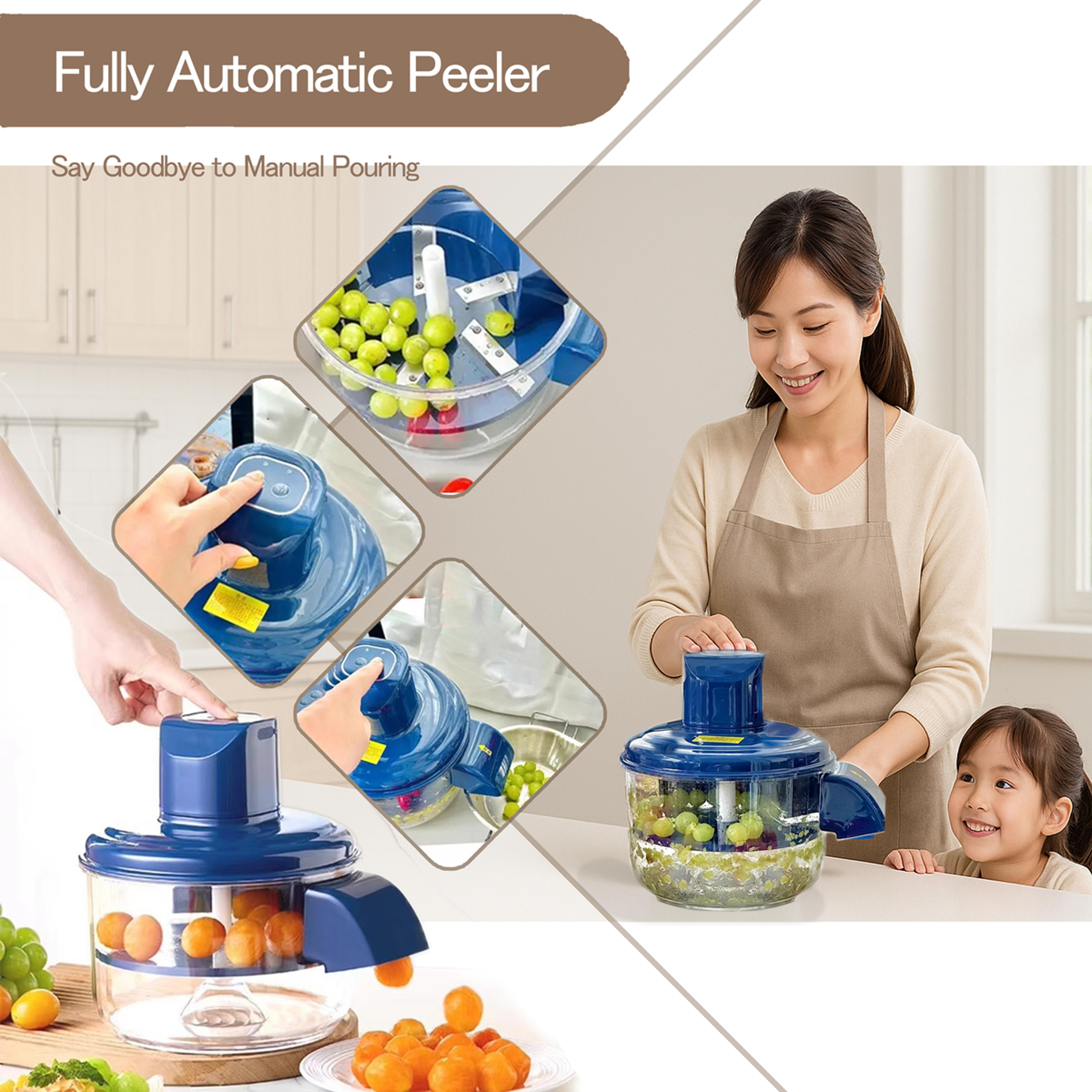 rechargeable electric grape peeler with stainless steel blade and brushless motor
