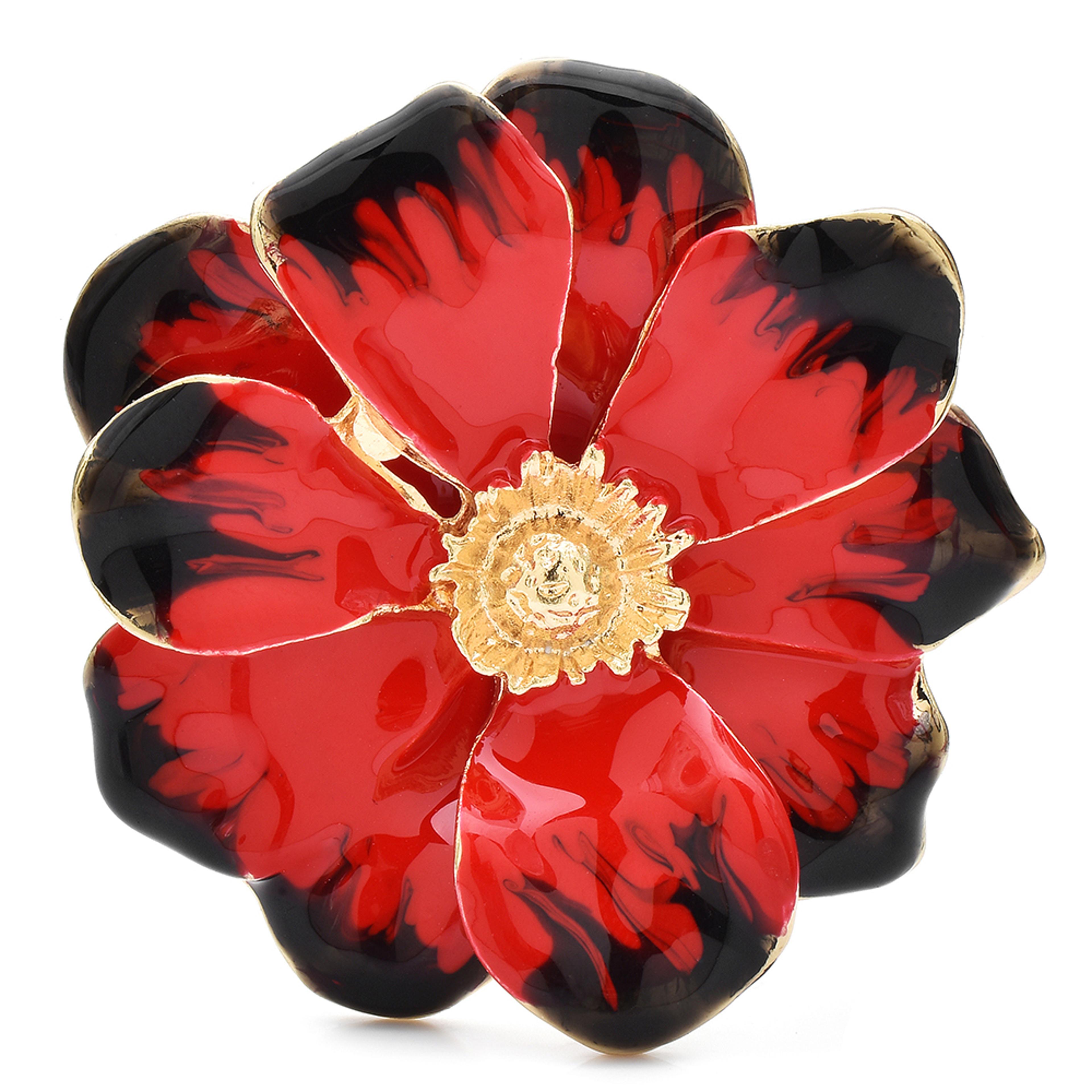 flower rhinestone brooch pin with zinc alloy floral design