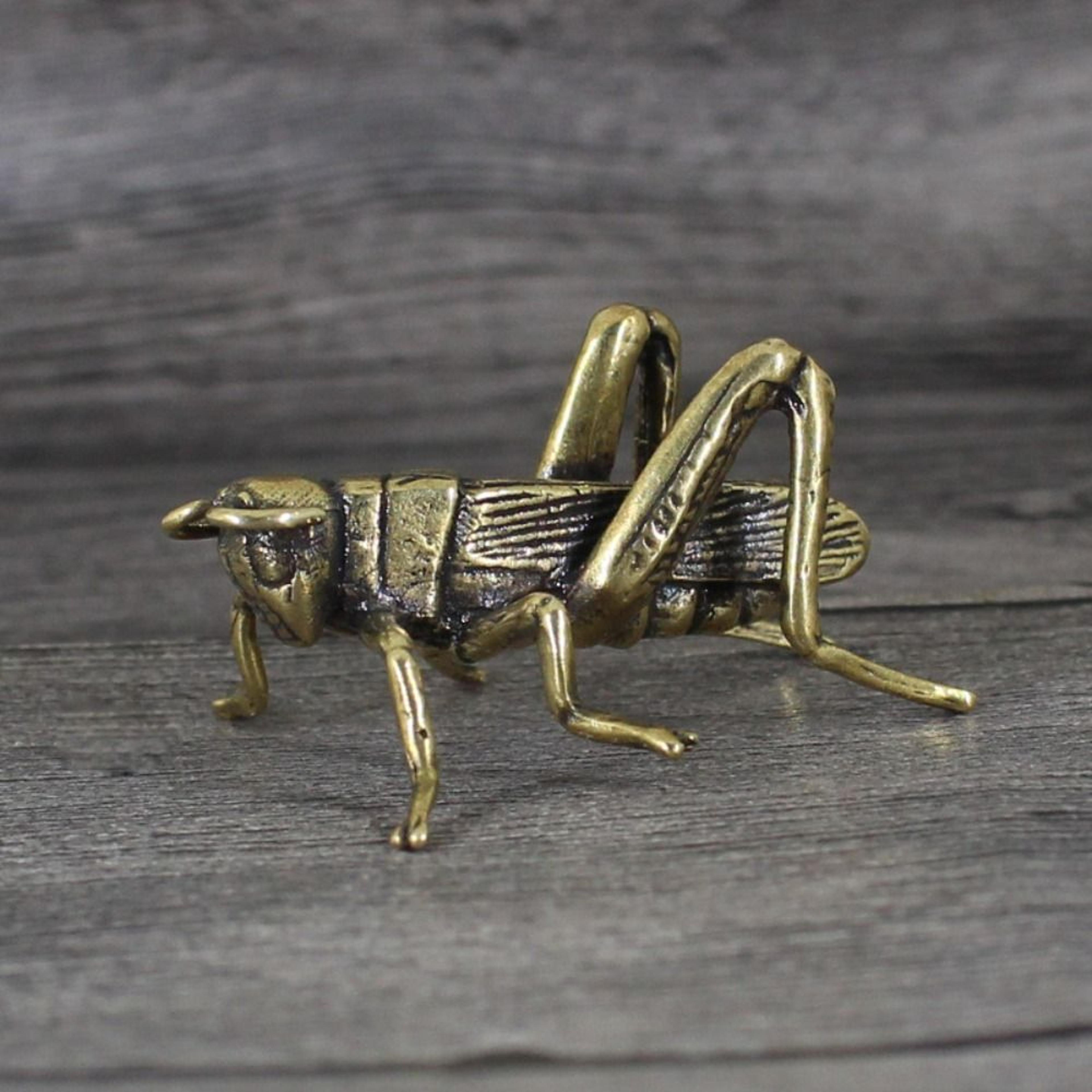 solid brass cricket figurine retro animal desktop ornament