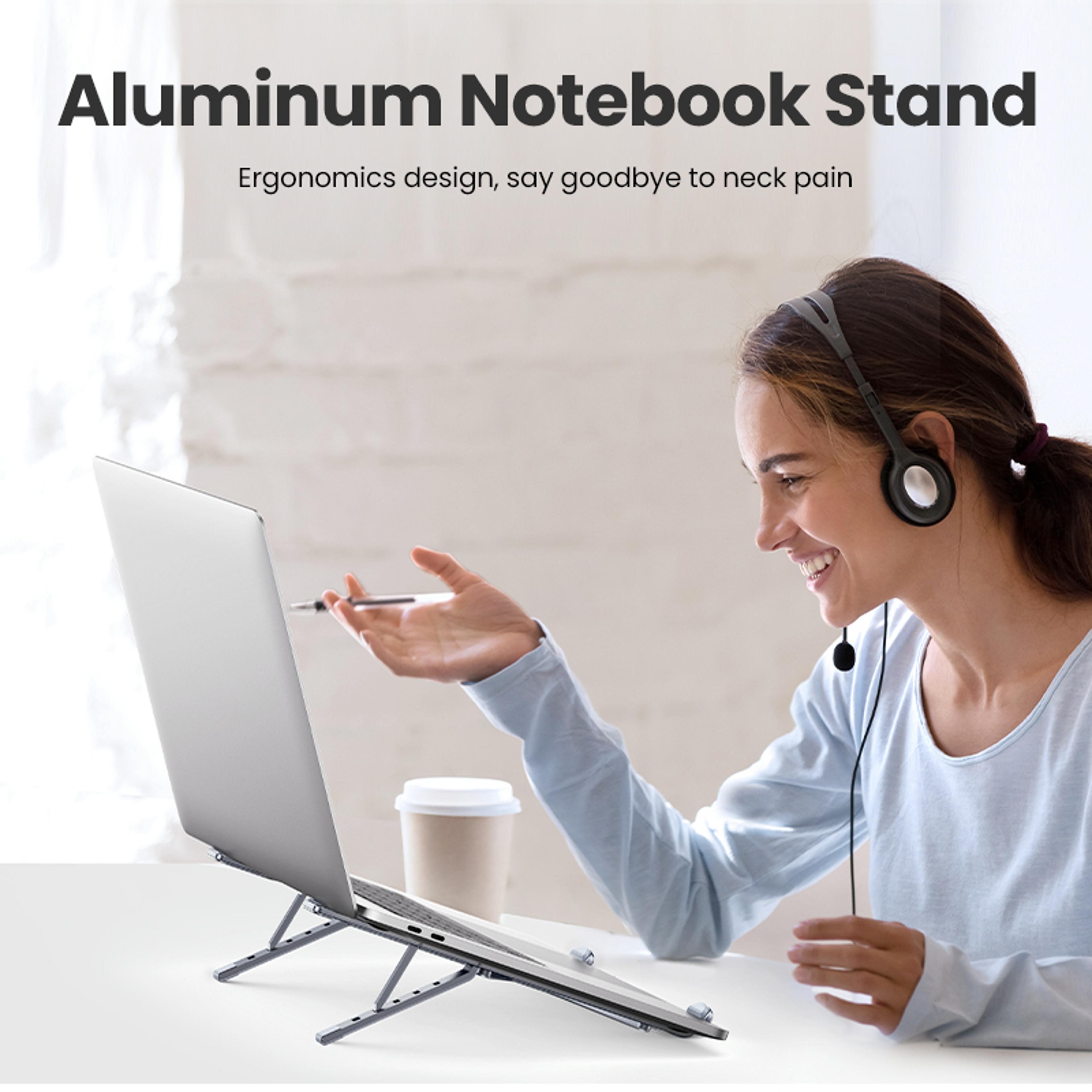 foldable aluminum laptop stand for notebook and tablet support