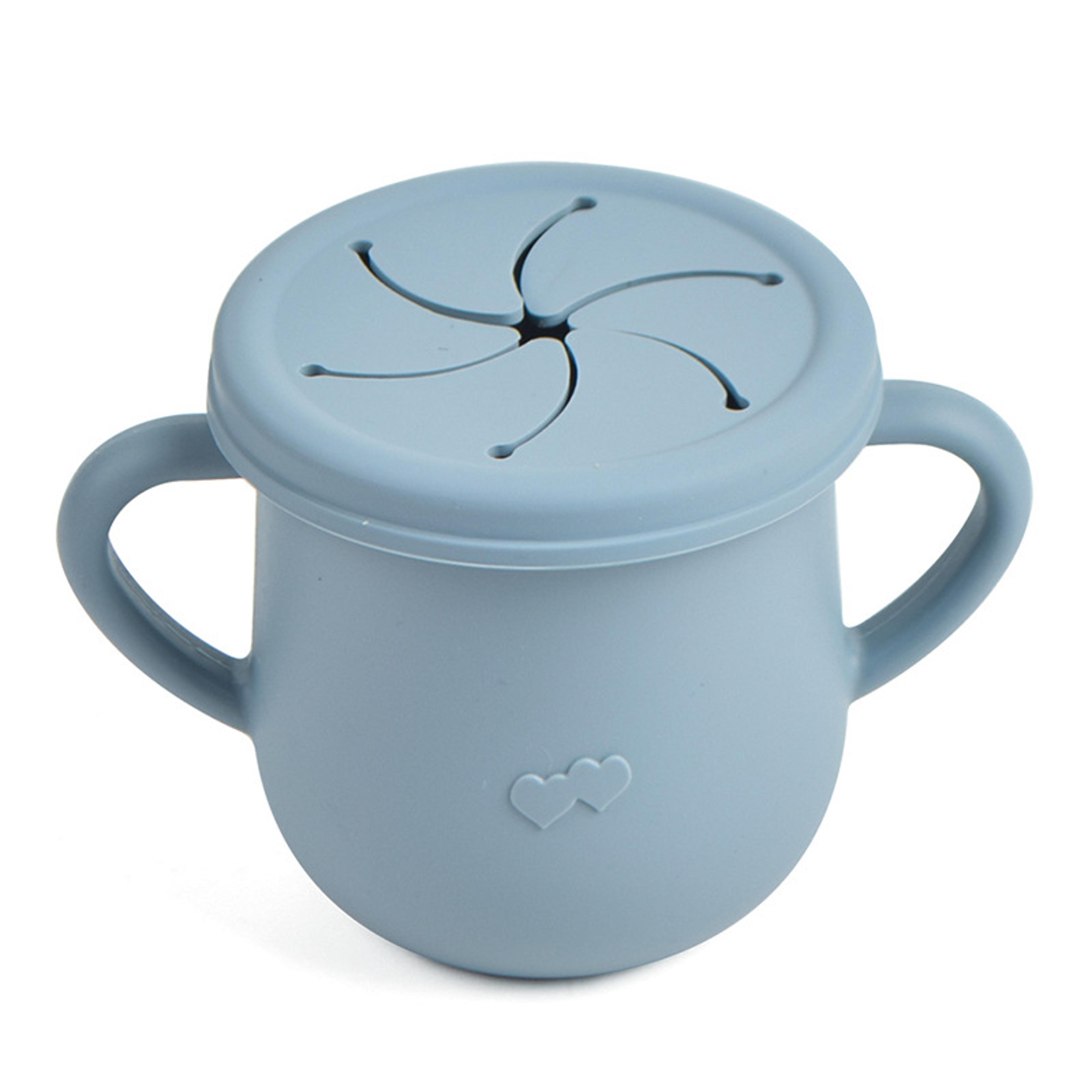 silicone food storage box baby sippy cup portable snack container with lid scale bpa
