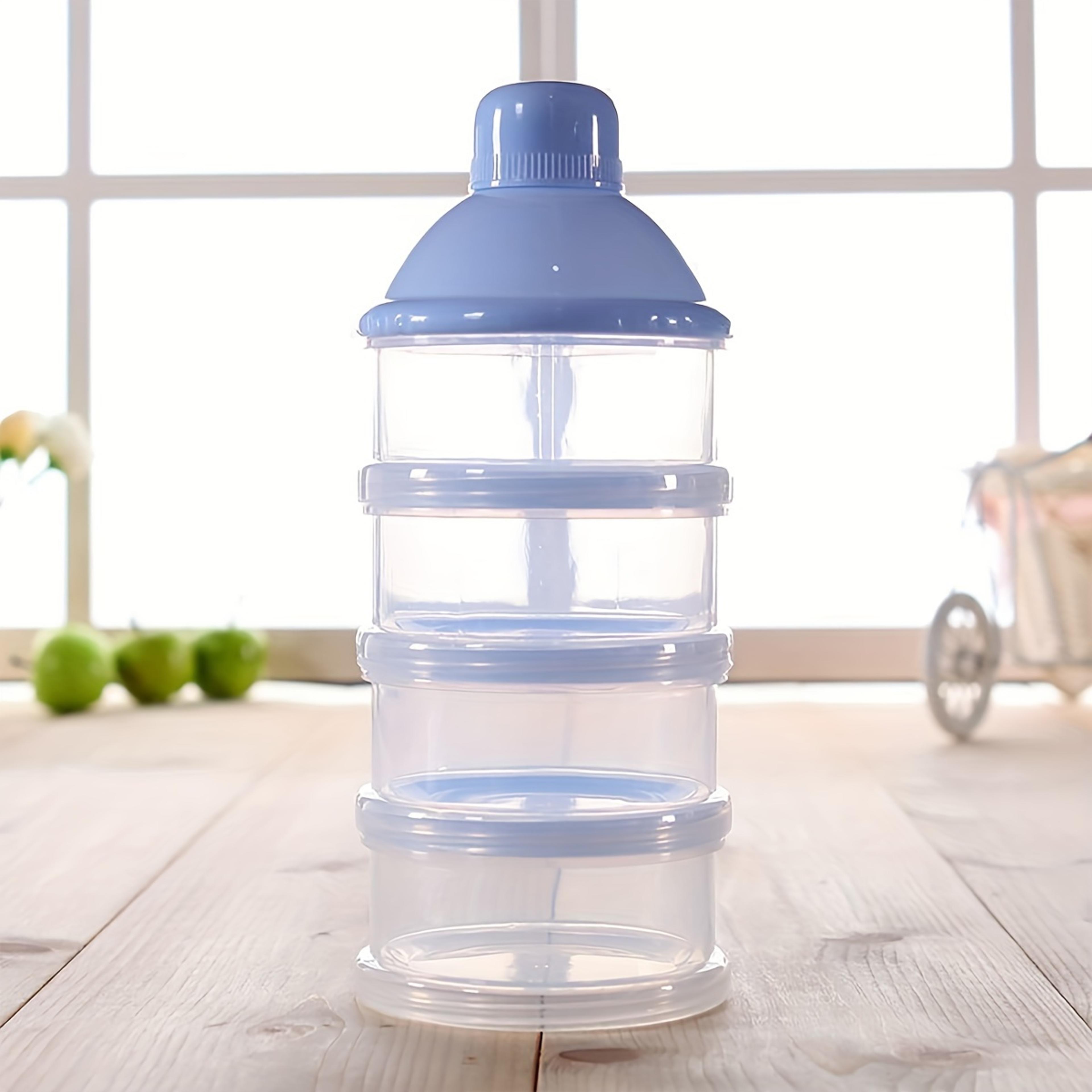 four layers transparent milk powder container stackable baby food storage box portable formula dispenser