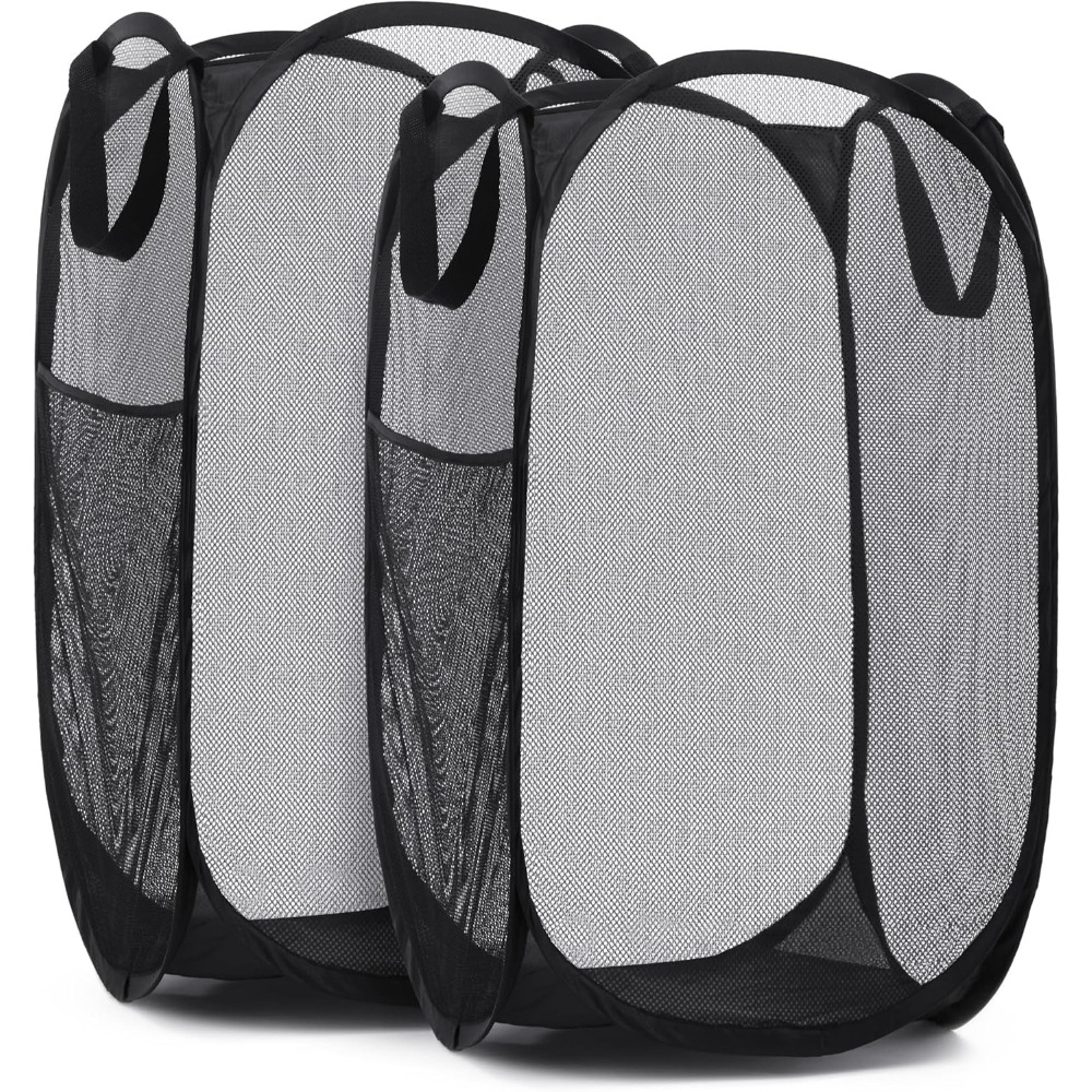 collapsible mesh pop up laundry hamper large storage basket with side pocket