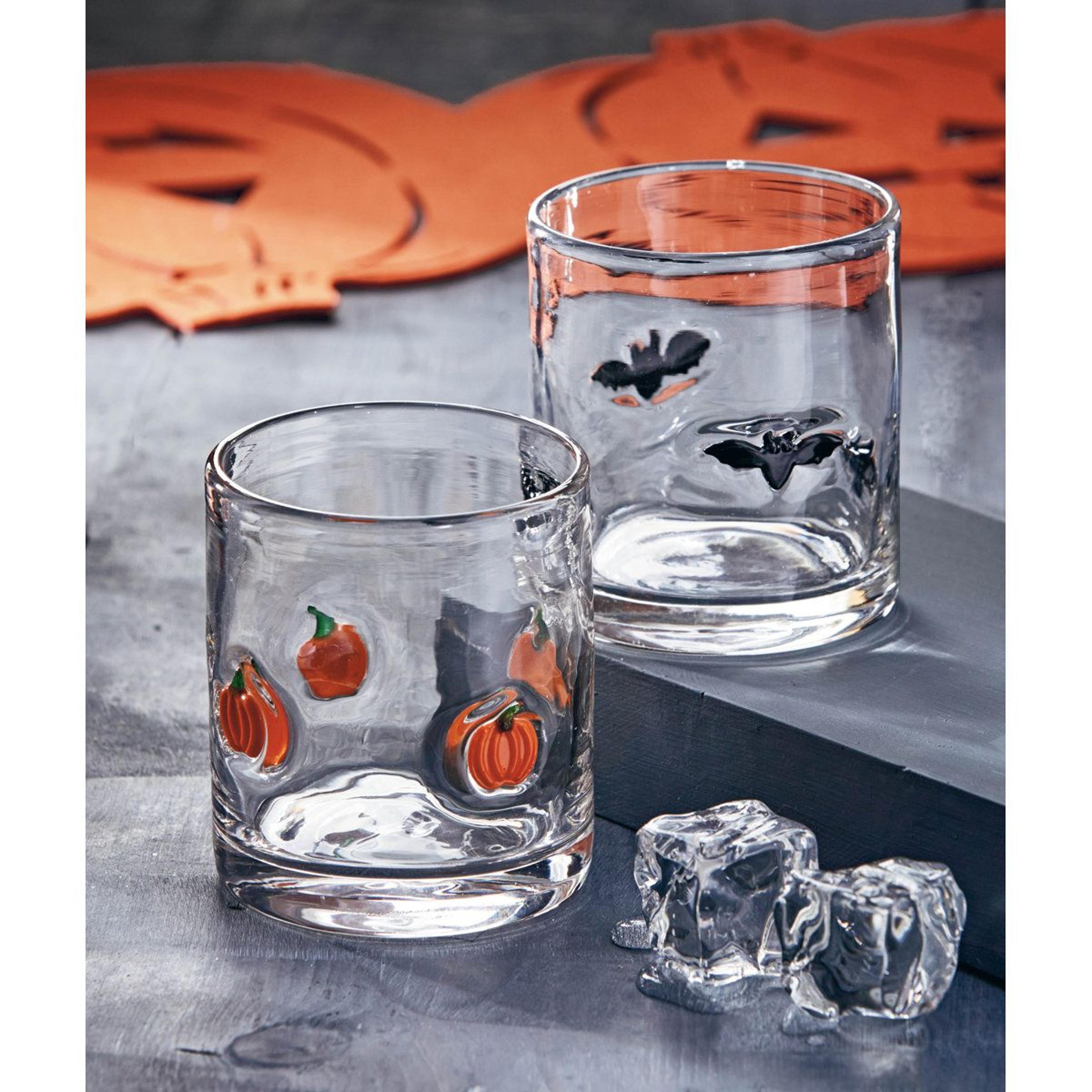 halloween pumpkin dof drinking glass 16 oz clear glass tumbler