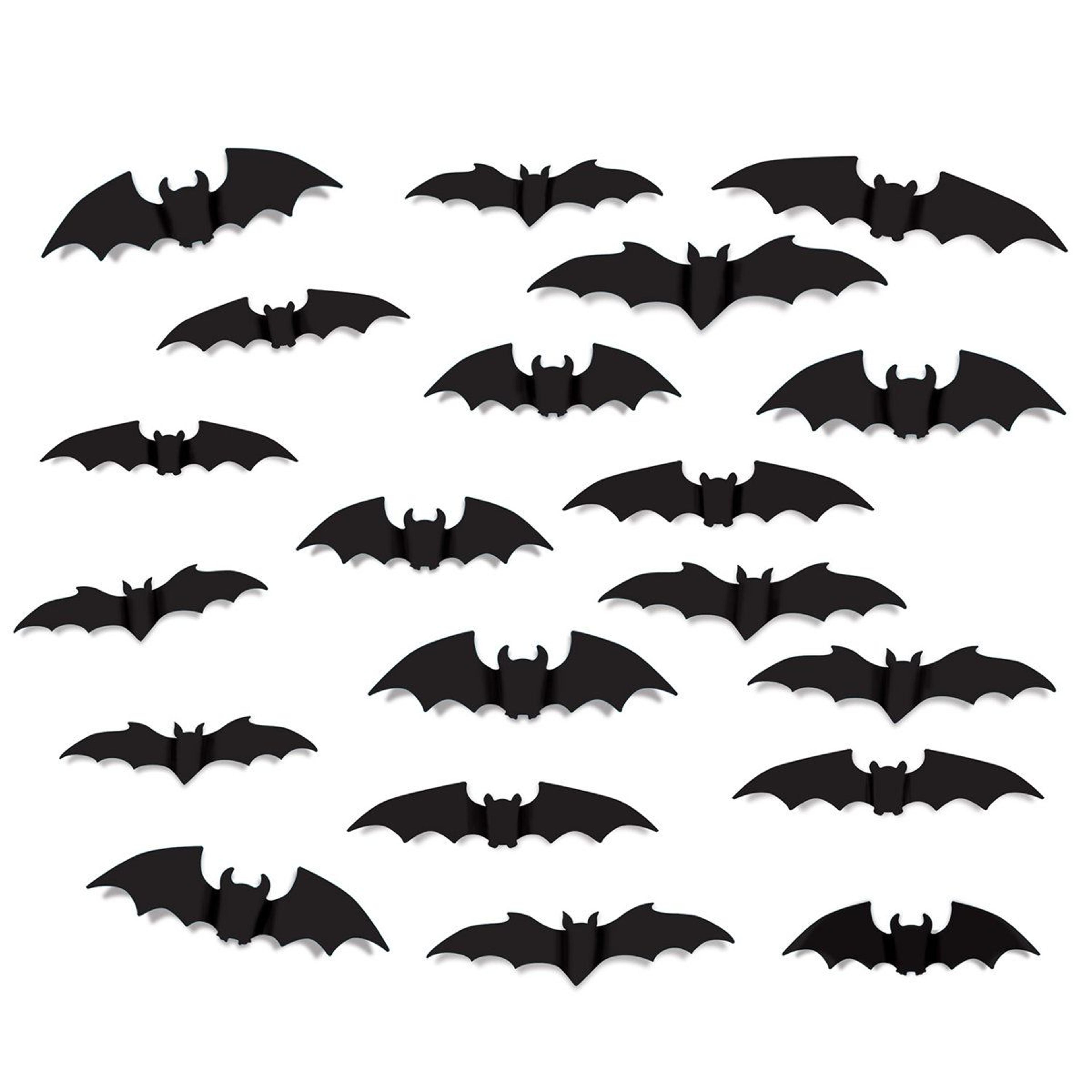 halloween bat silhouette decorations 20 piece black cutout set for spooky party decor