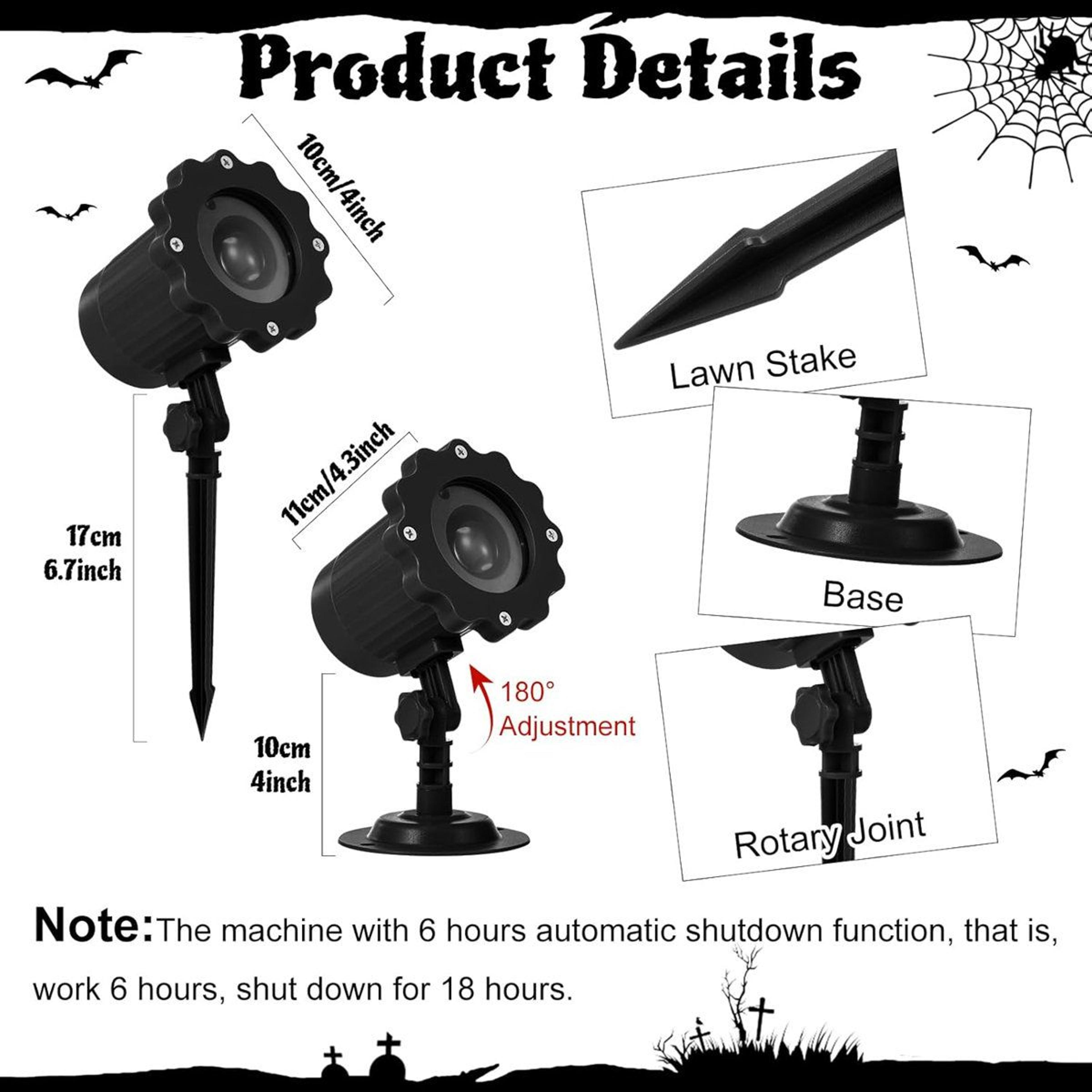 halloween led projector lights with dynamic ghost and skull effects for indoor outdoor decor
