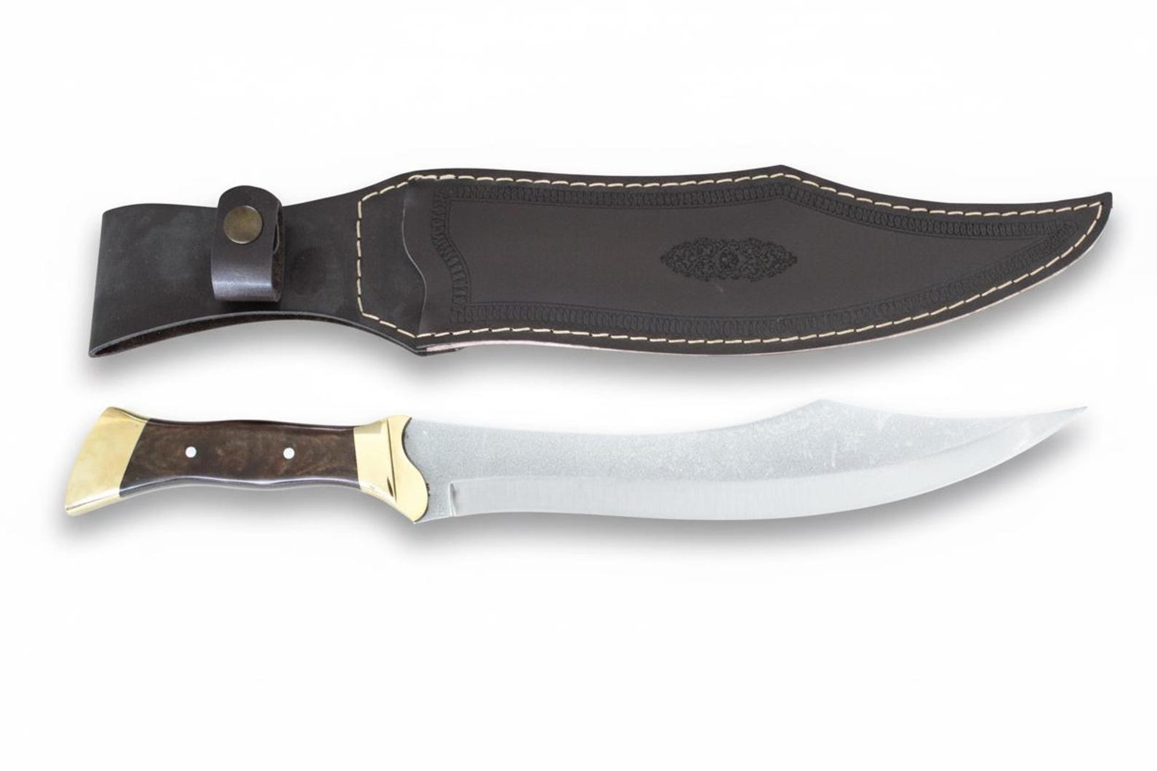 17" customizable walnut wood handle machete knife with engraving service - premium 4116 stainless steel full tang knife