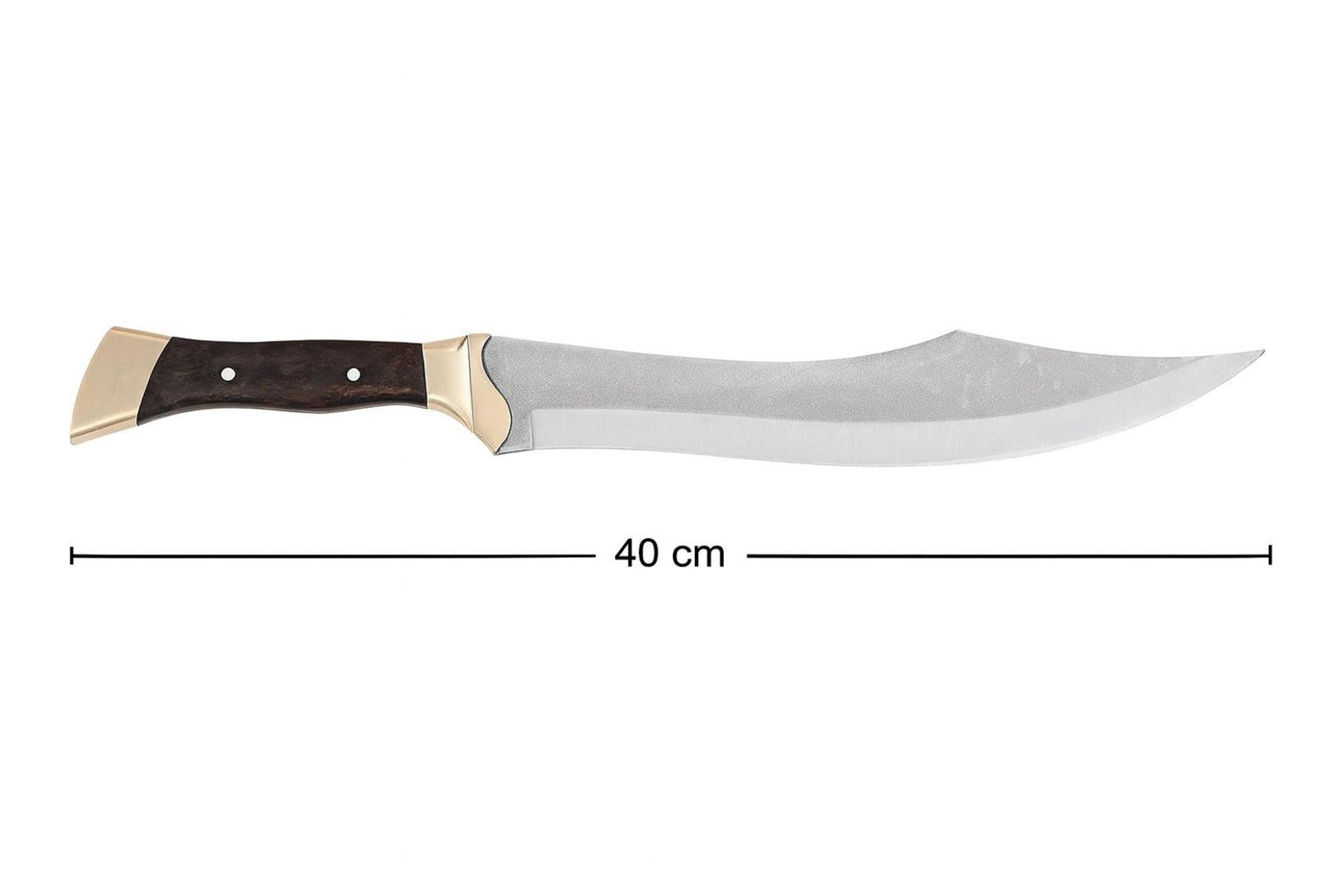 handcrafted 14-inch personalized full tang kukri hunting knife with walnut wood handle | collector gift