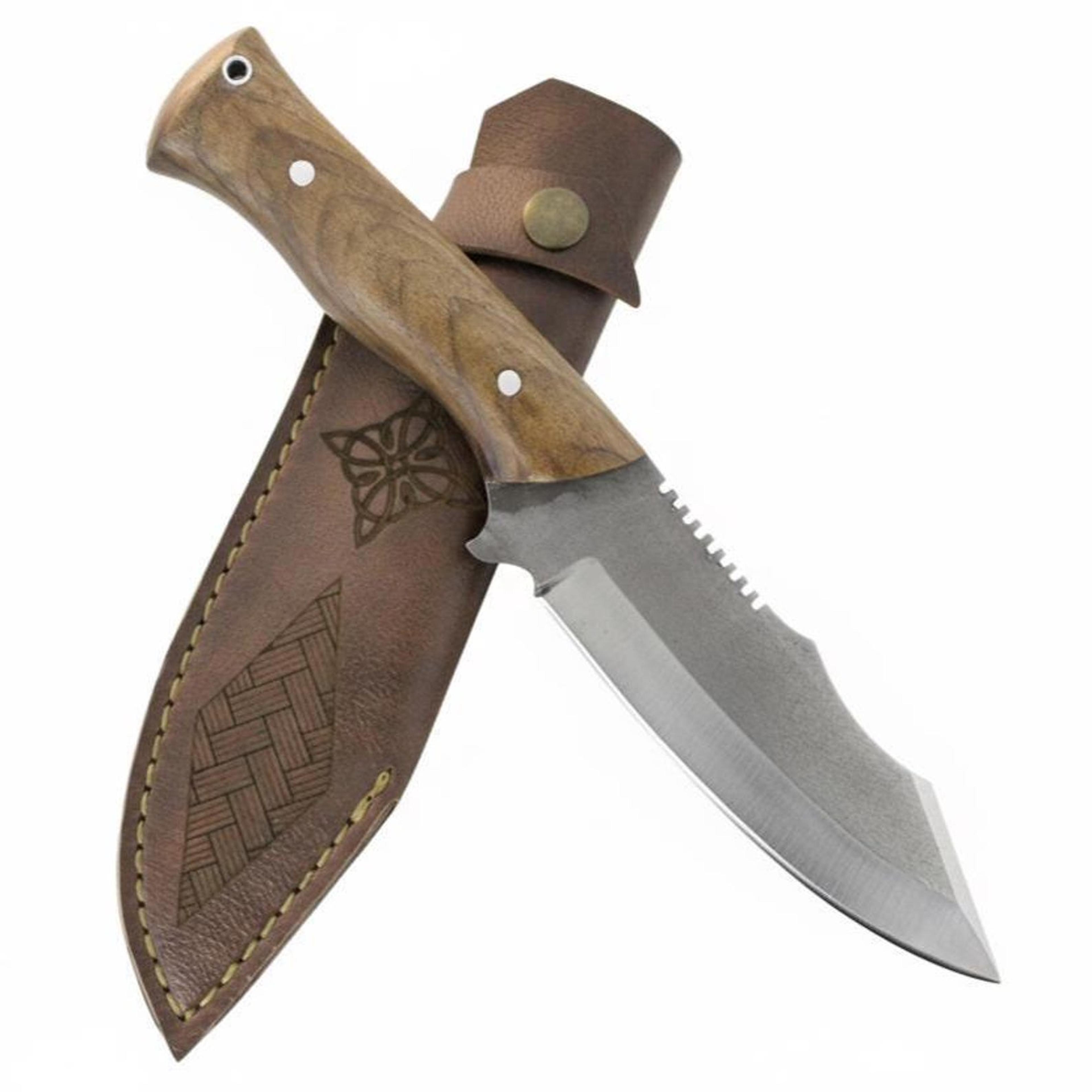 personalized full tang hunting knife 4034 stainless steel walnut wood handle