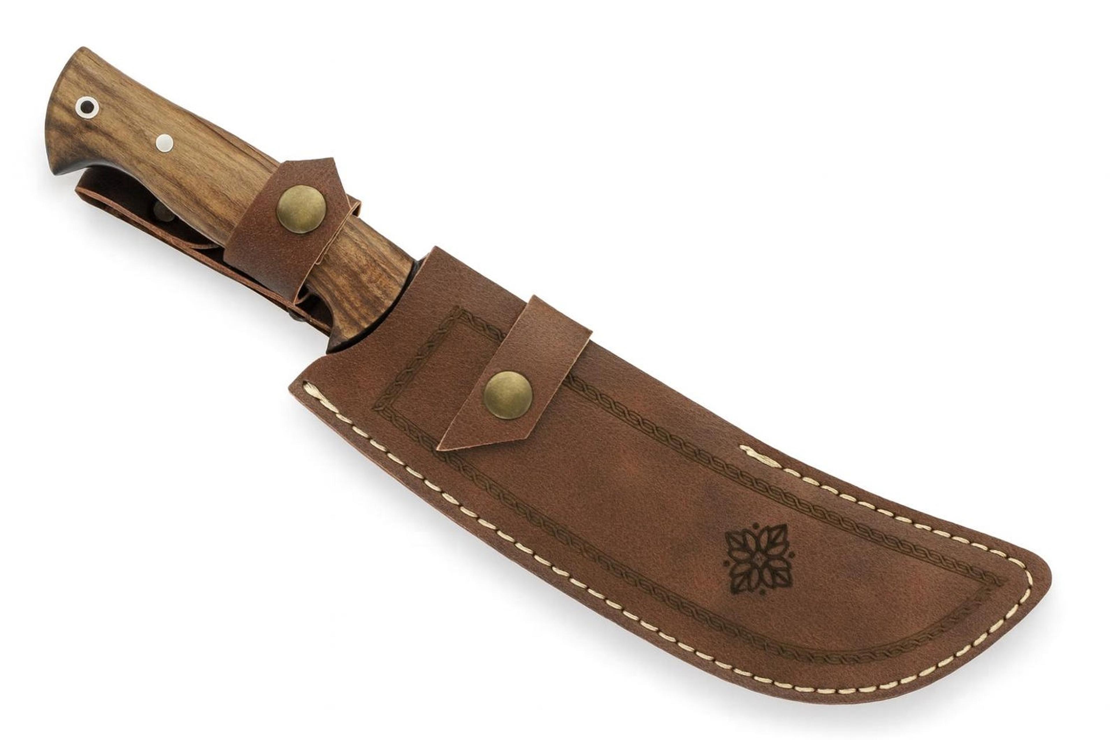 personalized 5160 carbon steel hunting knife walnut wood handle with leather sheath