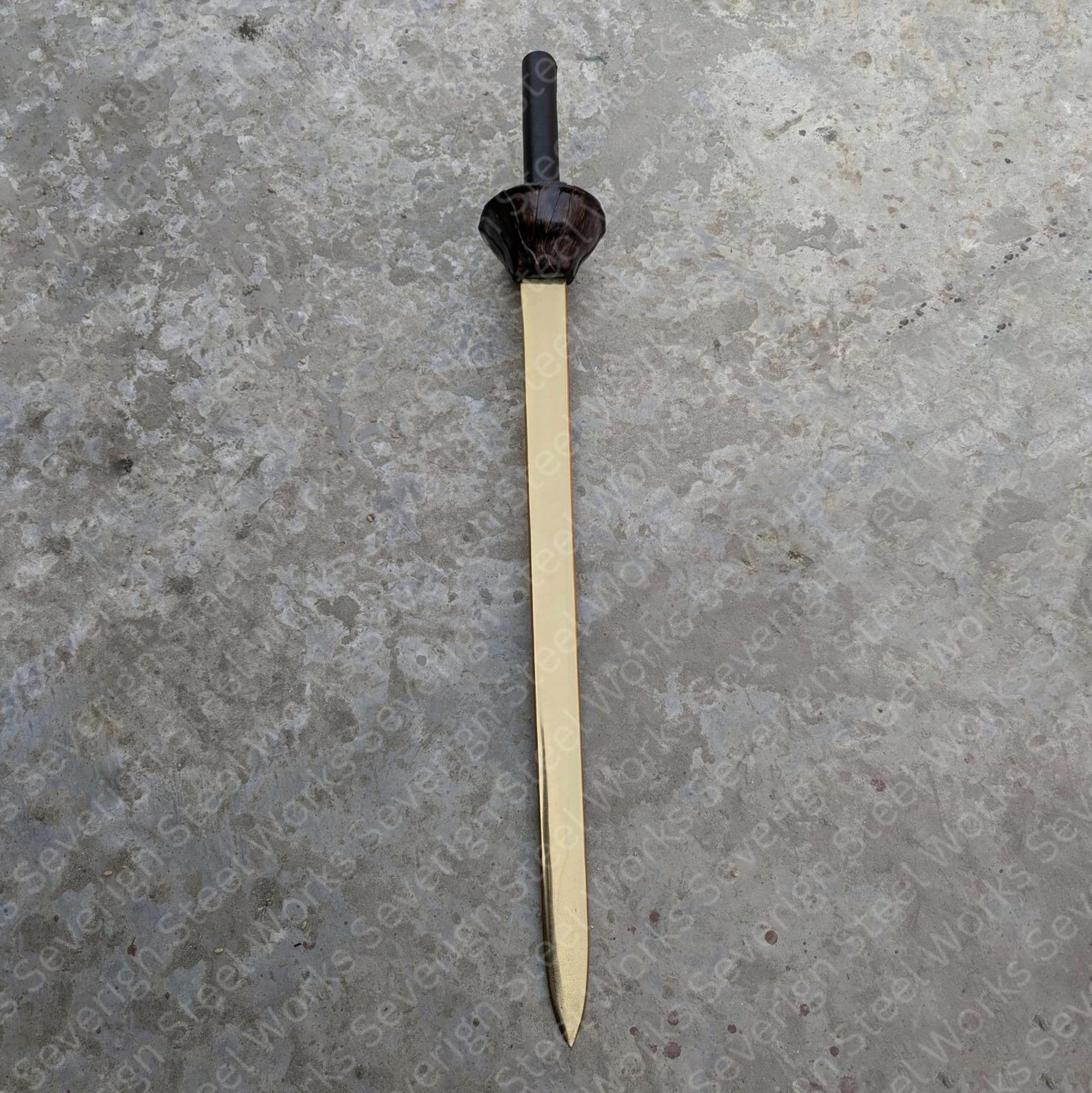 peter banning inspired sword – hook 1991 movie fantasy replica with handmade leather scabbard