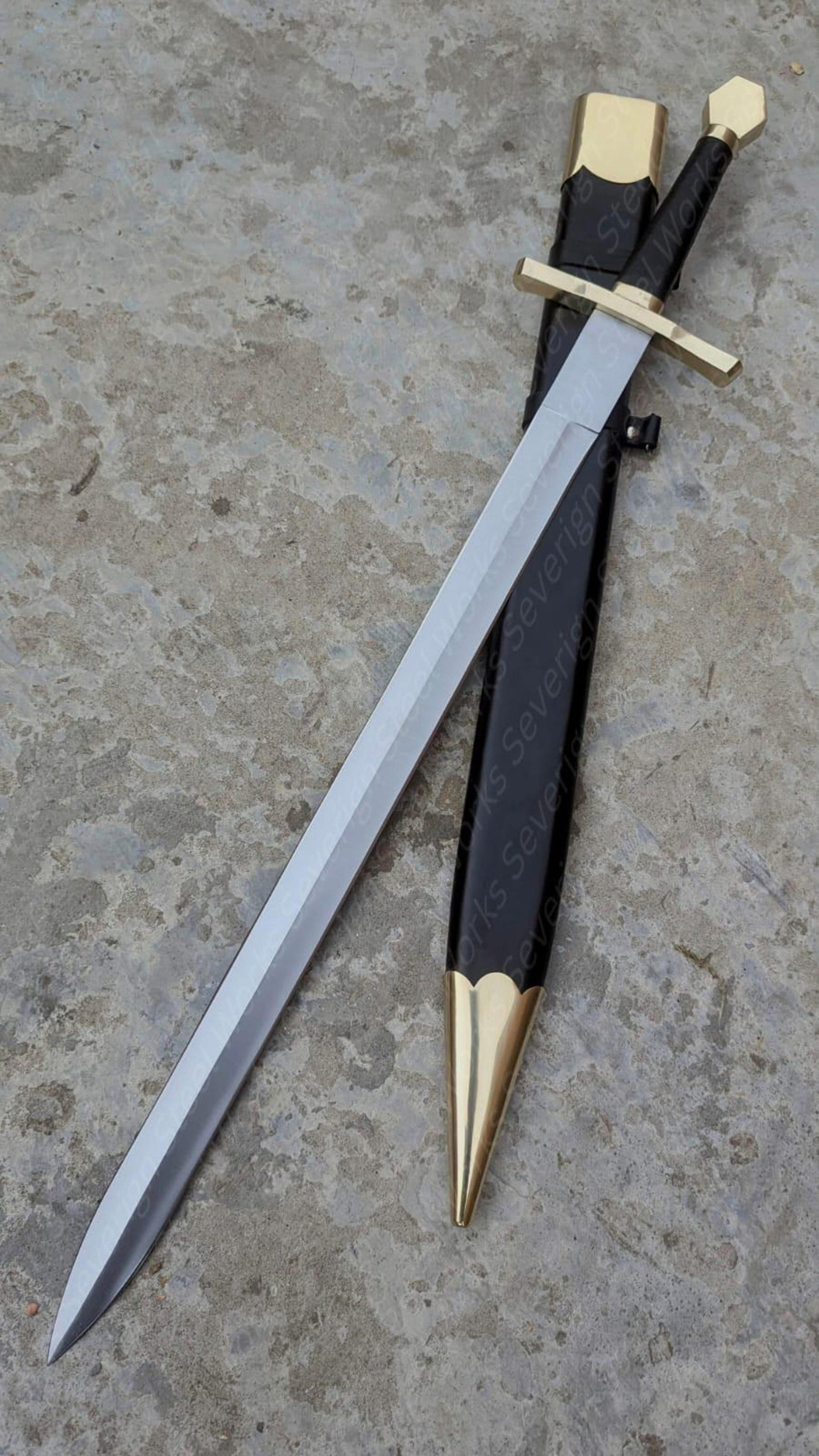classic medieval longsword, european knight sword, castle wall decor, history lover gift