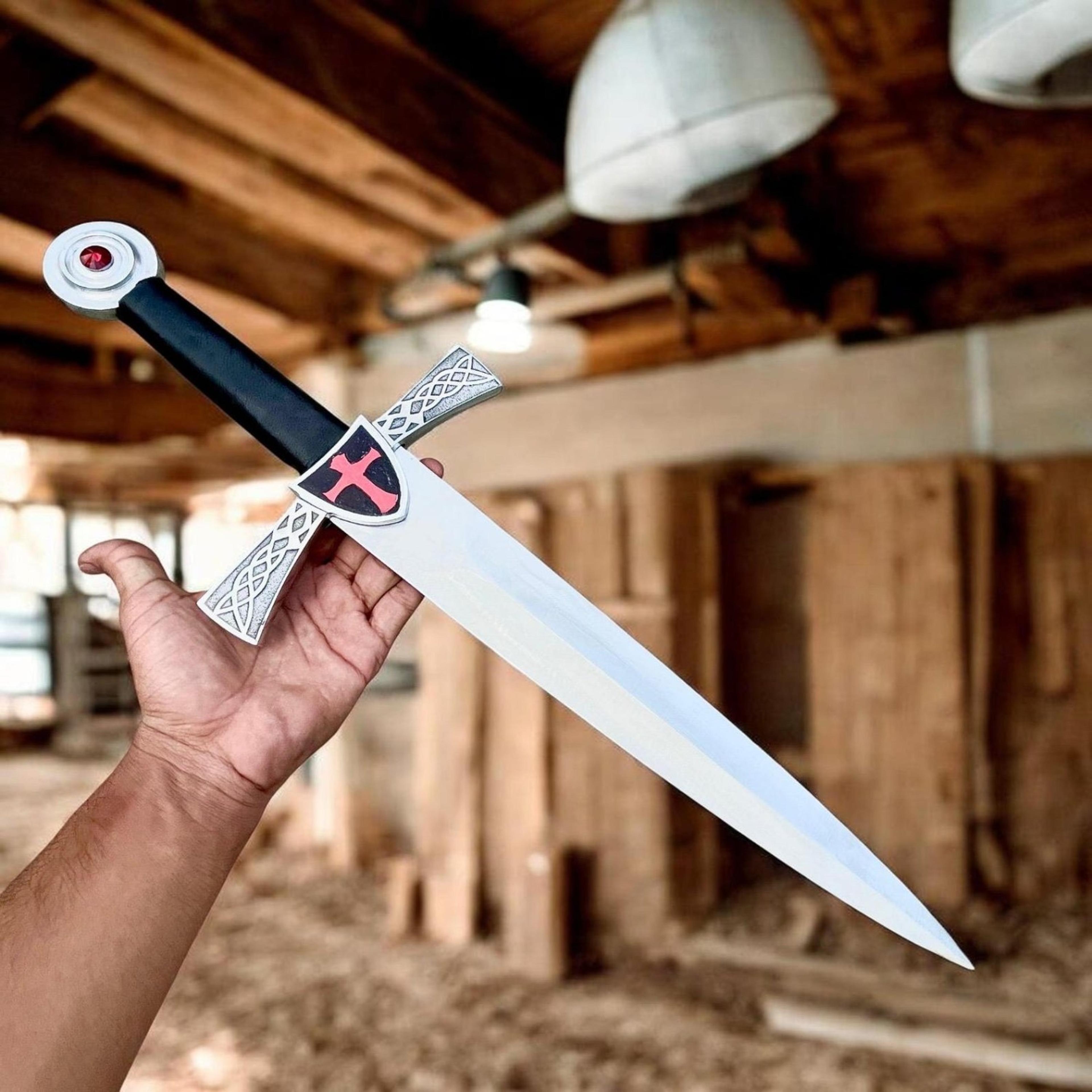 templar crusader dagger replica handcrafted medieval display & collectible mirror-polished