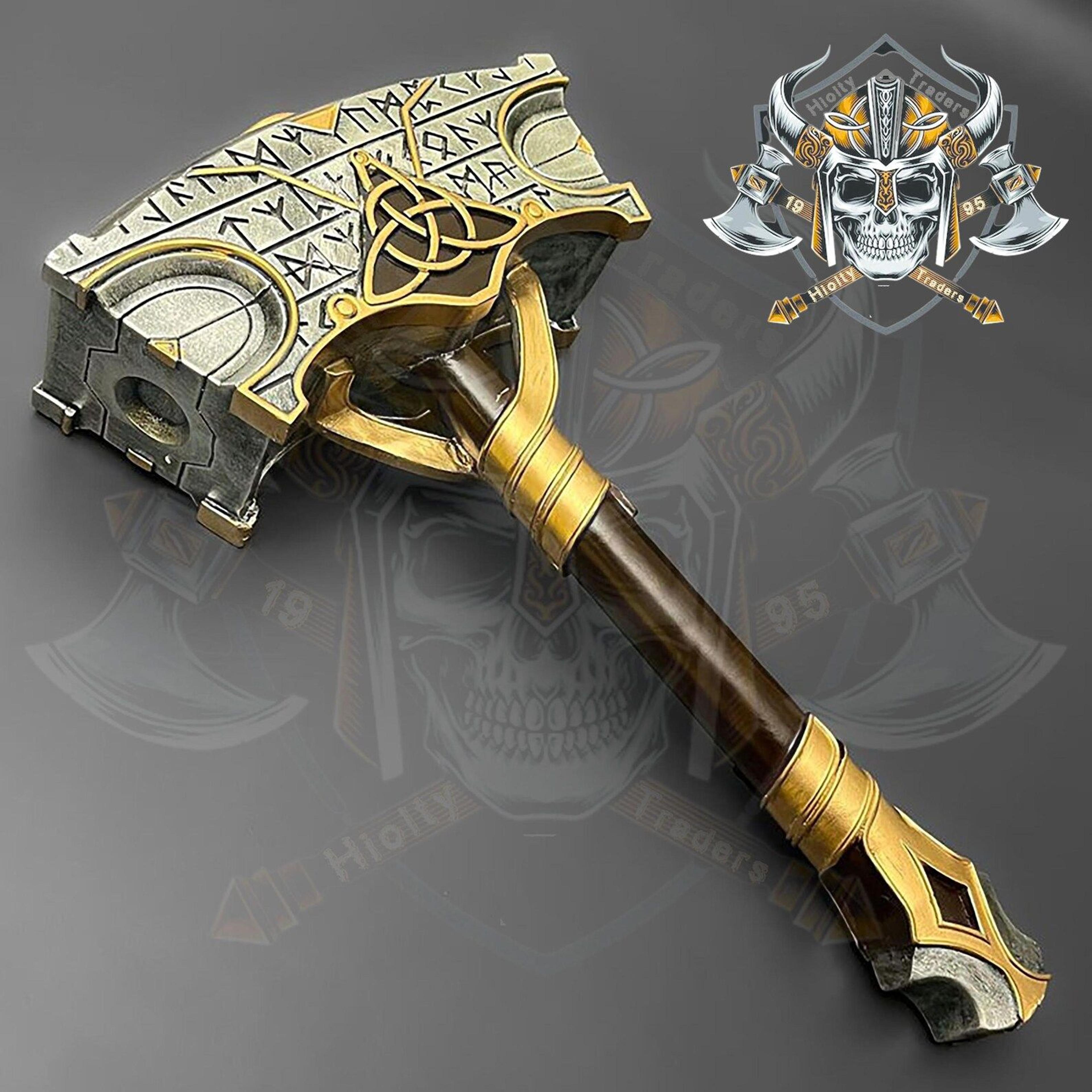 handmade mjolnir viking hammer – norse rune thor hammer with celtic knot detail, custom valhalla decor gift