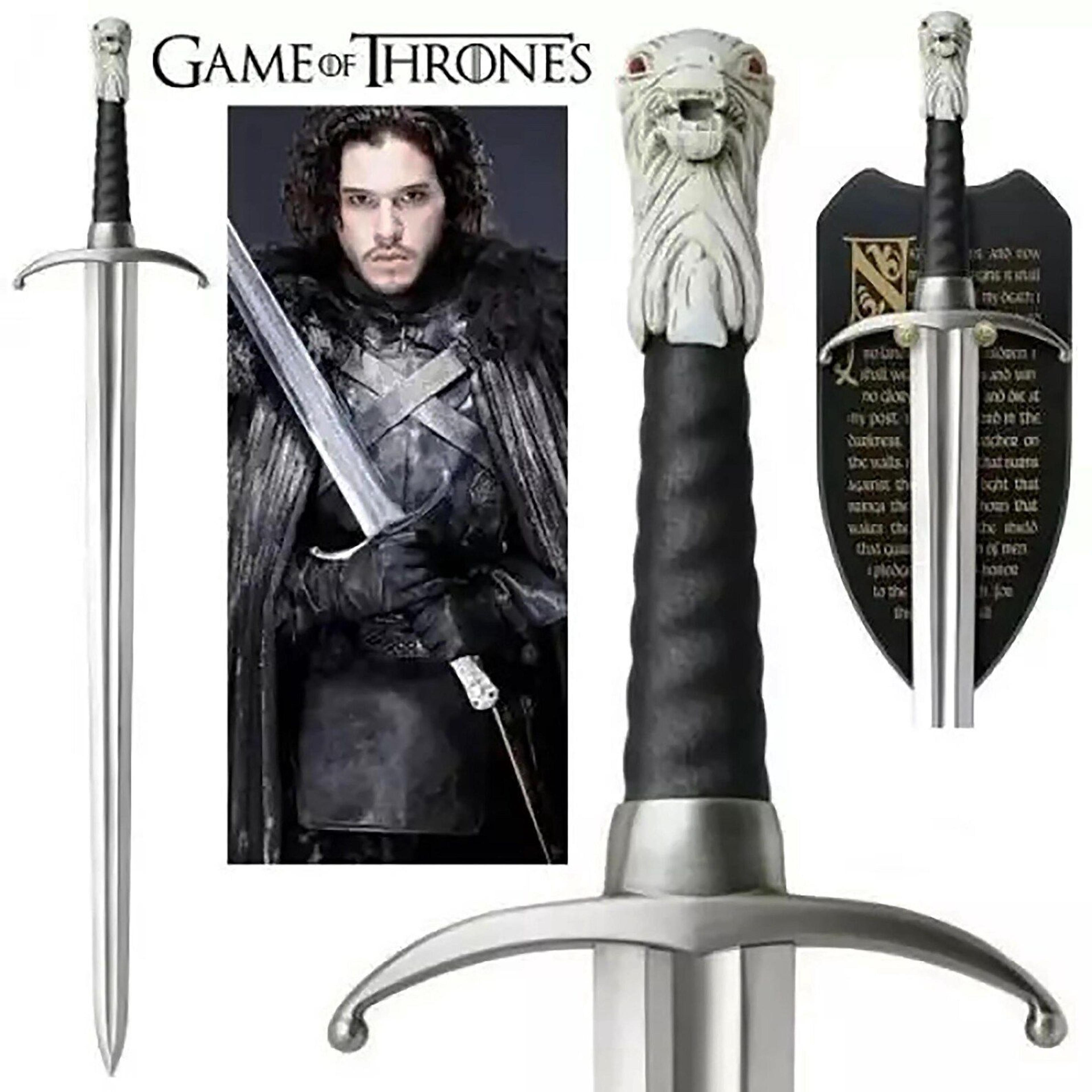 handmade longclaw sword replica – jon snow inspired wolf pommel longsword, custom game of thrones collector gift