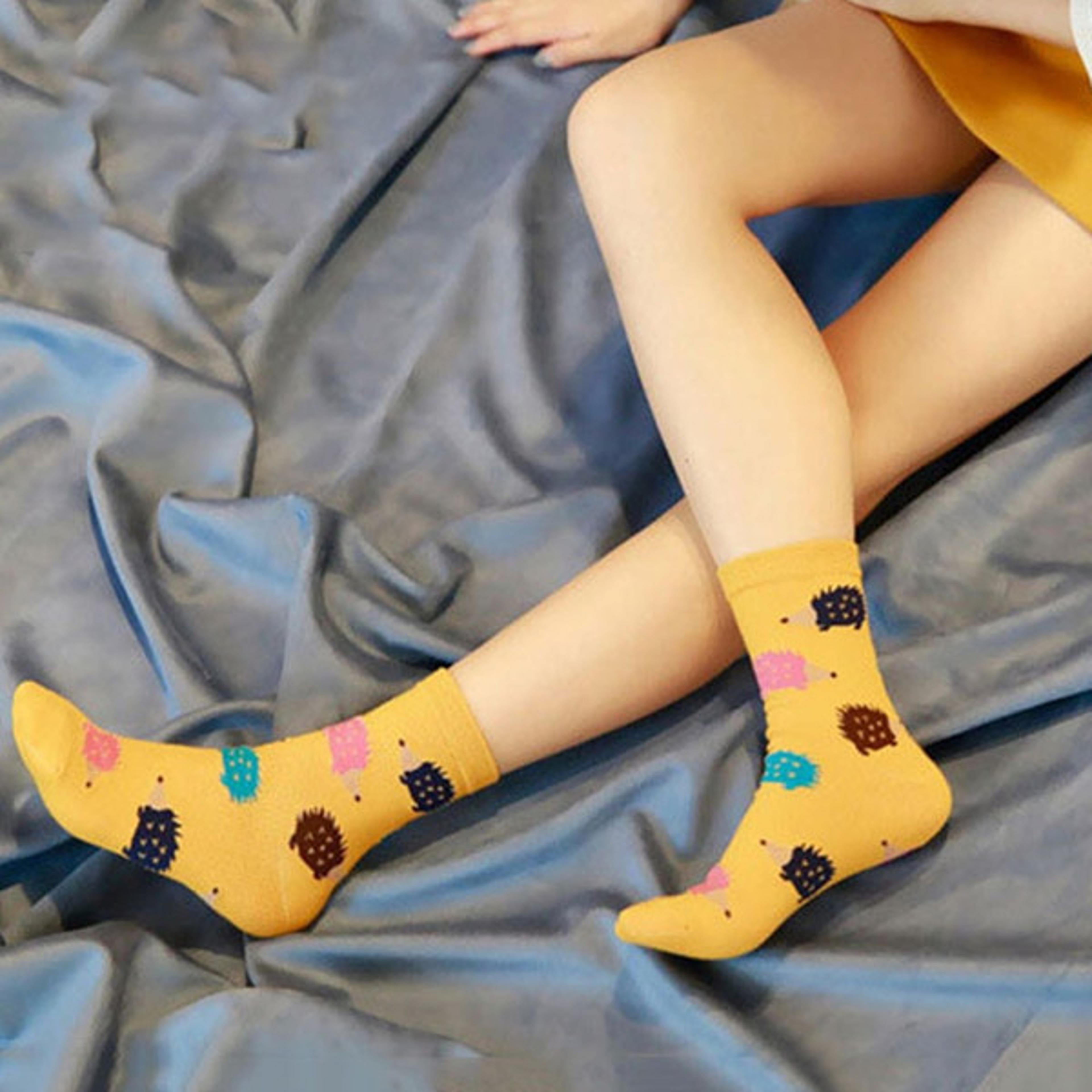cute animal print hedgehog socks