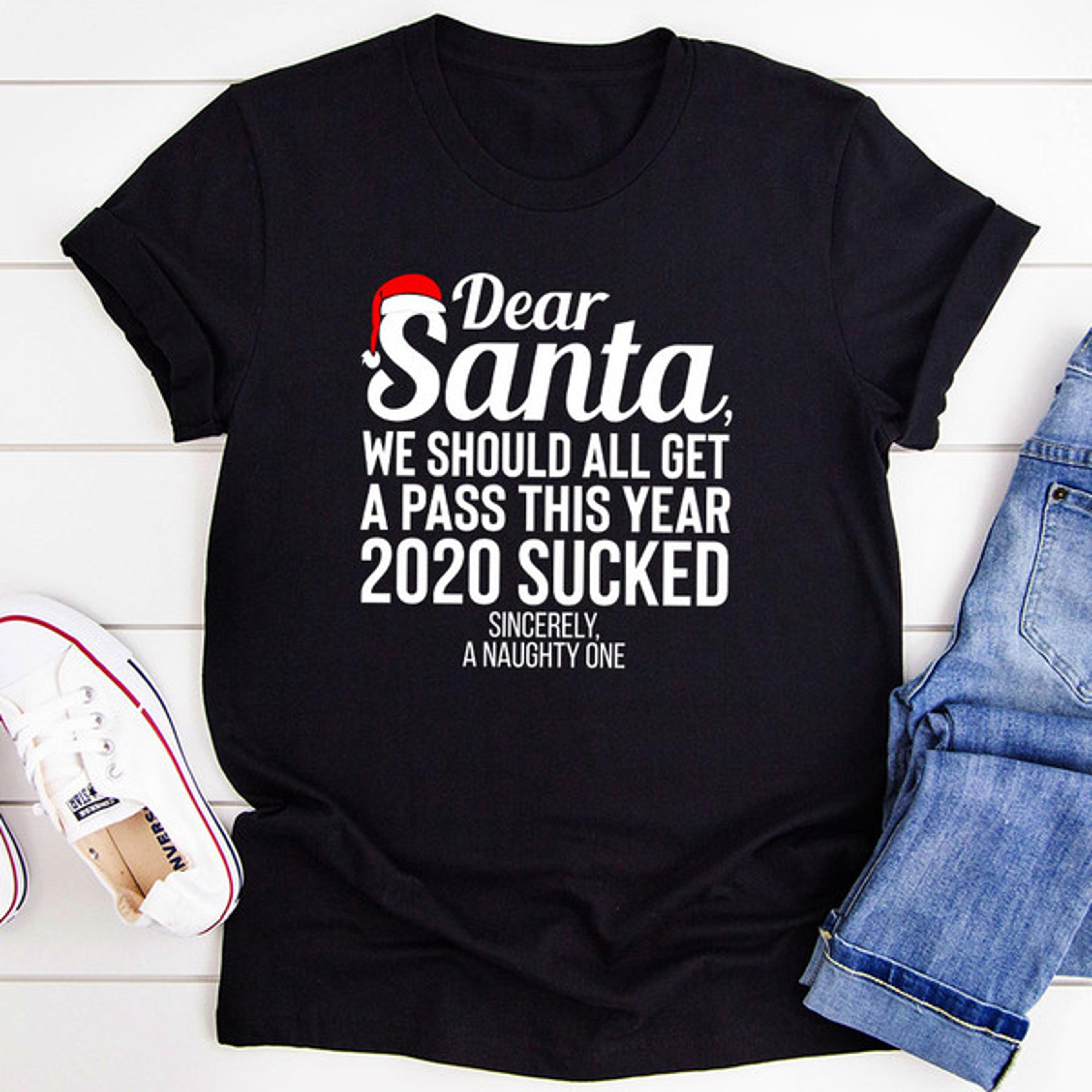 dear santa we should all get a pass this year t-shirt
