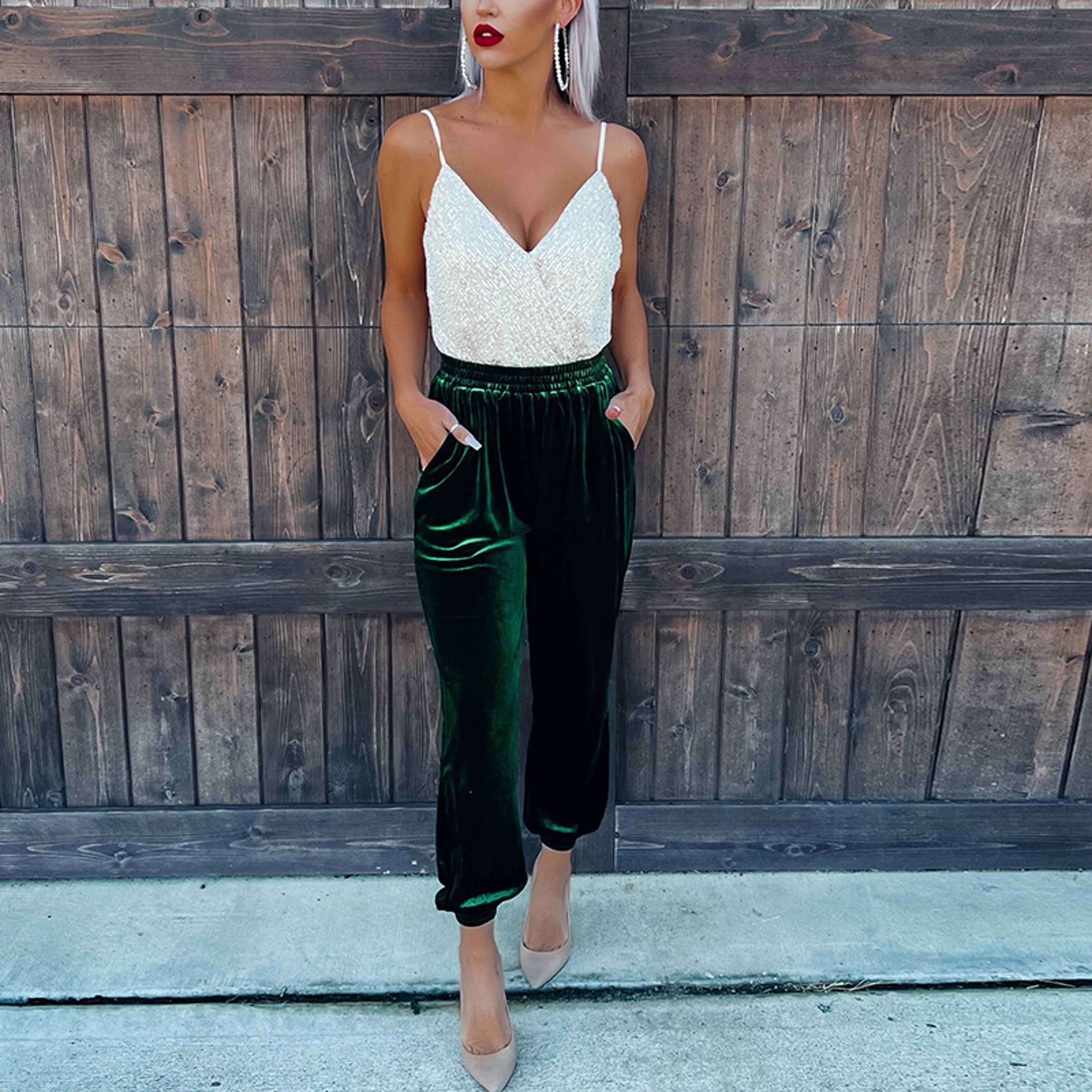 Shop Womens Red Velvet Pants