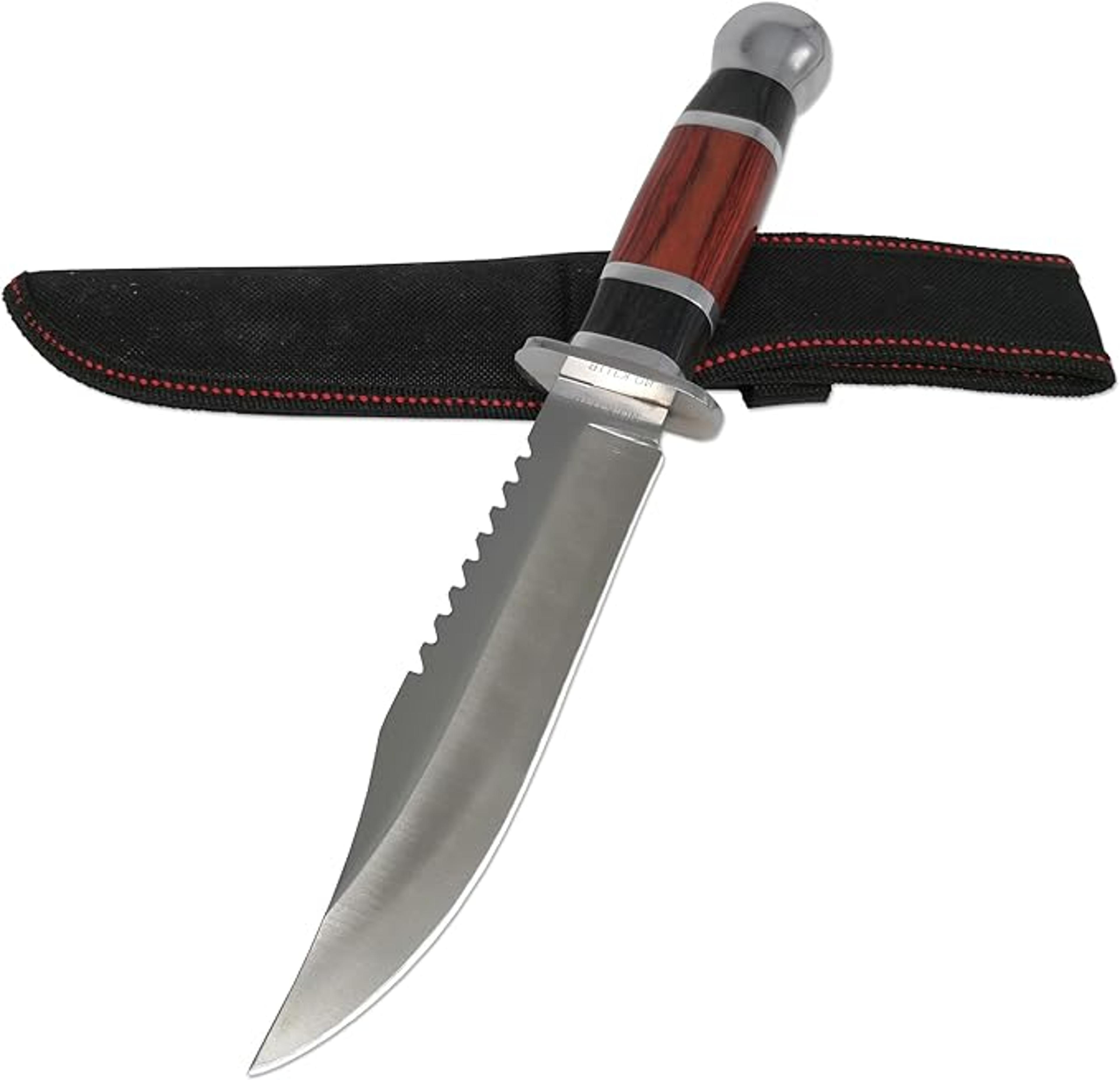 13" inches handmade forged crocodile dundee knife, fixed blade knife, bowie knife, hunting knife, camping knife