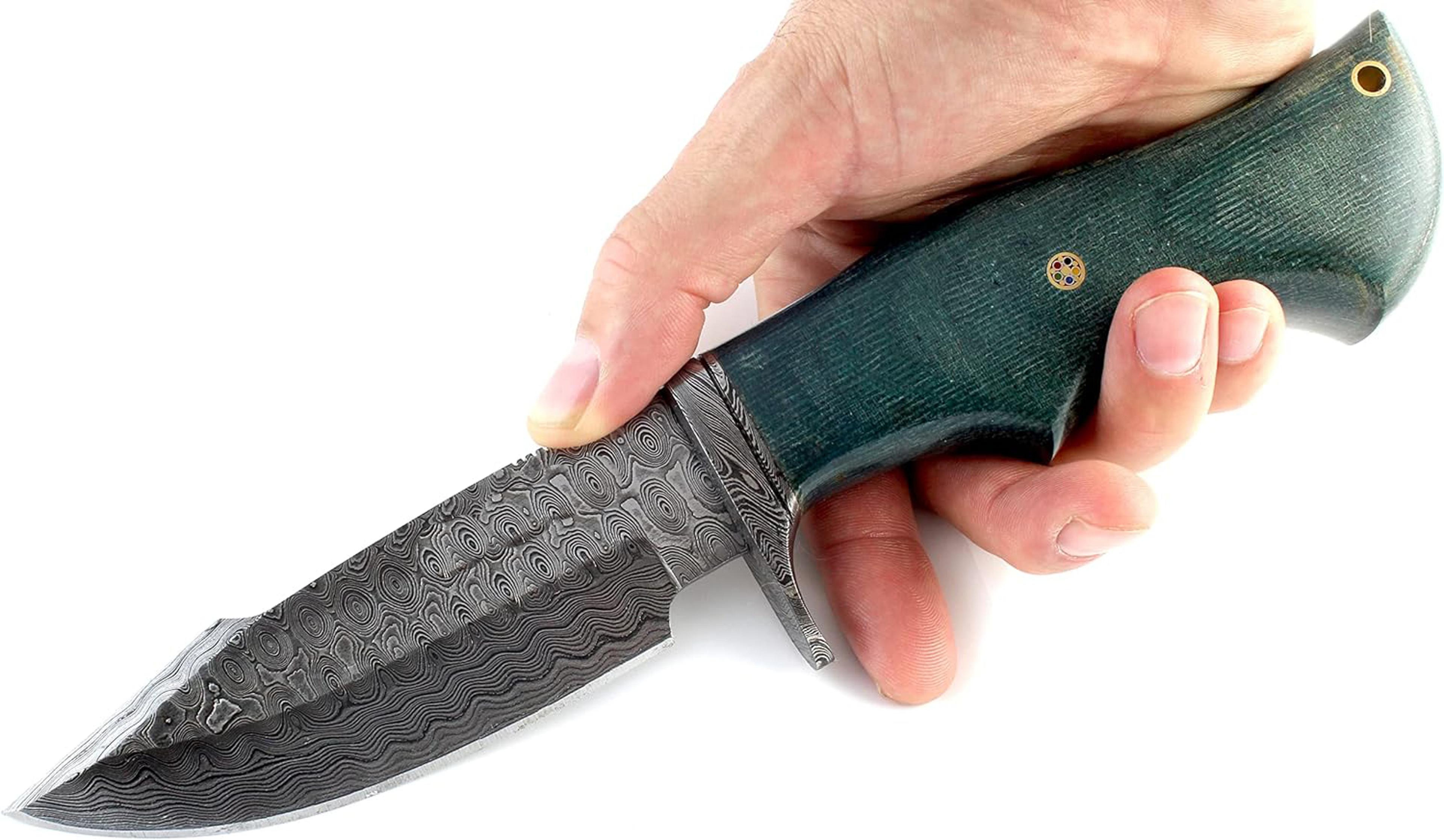 damascus knife with leather sheath fixed blade hunting knives for men perfect for survival hunting