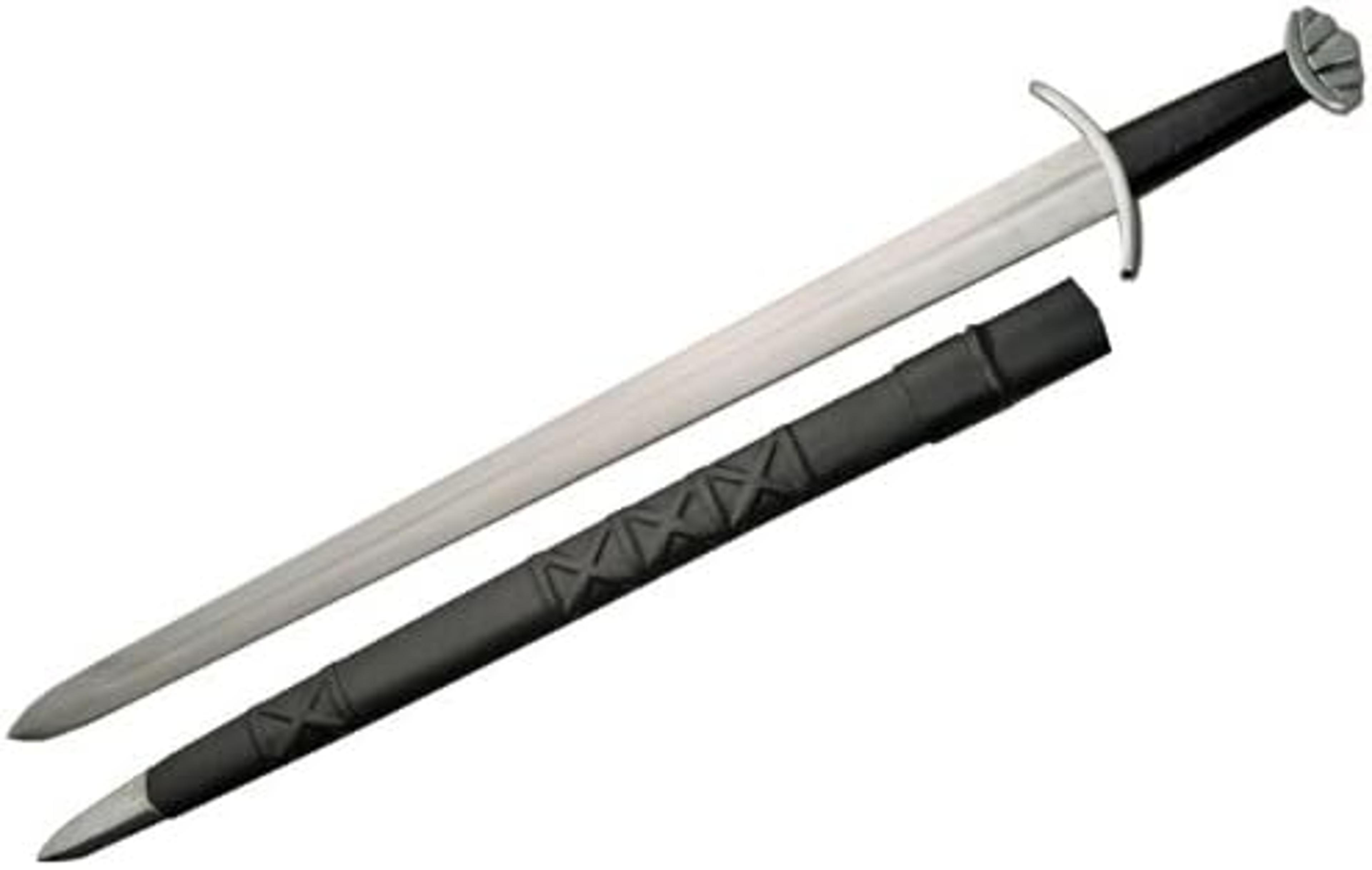 d2 handmade sword leather handle calymore viking sword with leather sheath outdoor camping hiking